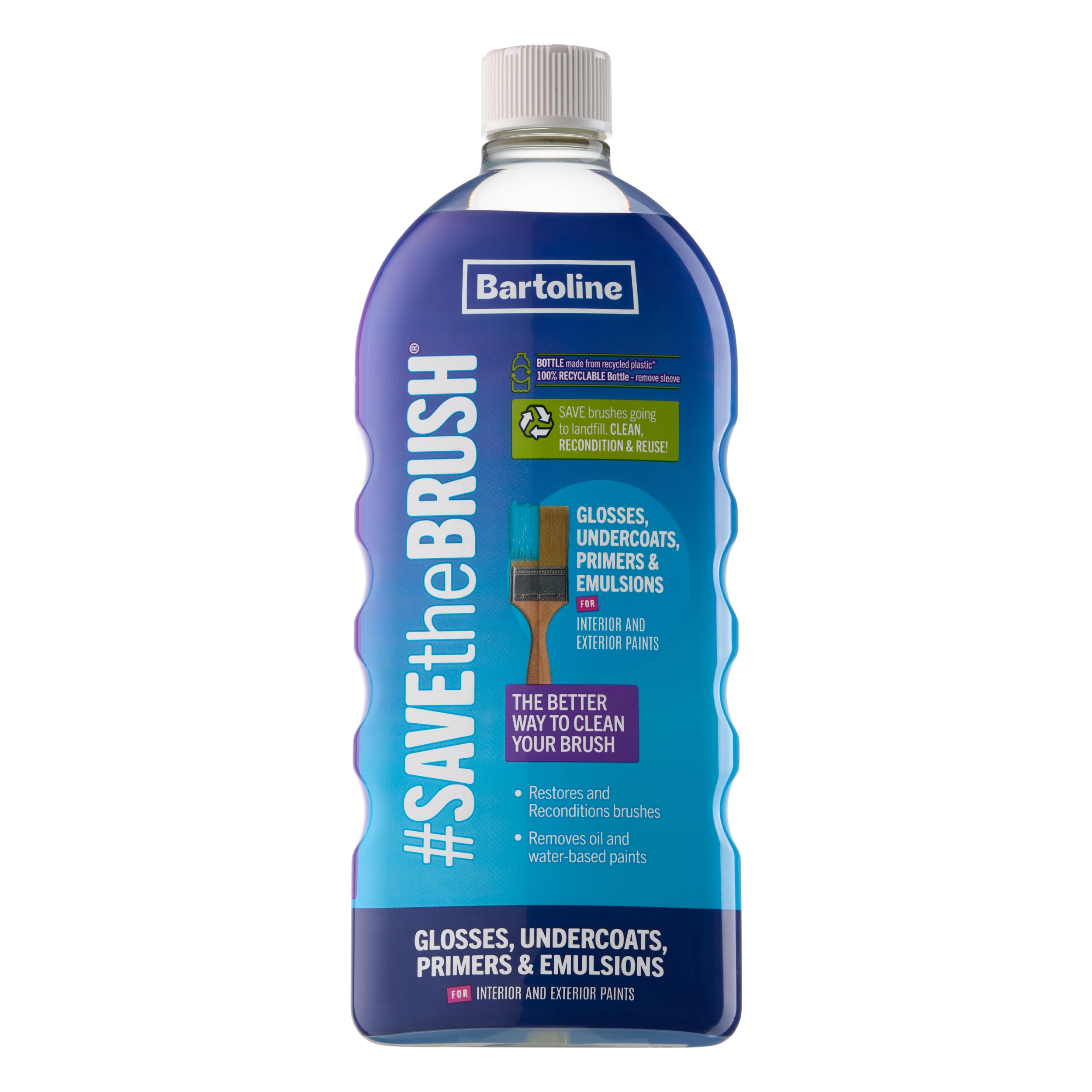 Bartoline Save the Brush Cleaner - White Spirit Alternative for Emulsions & Primers | 1L Liquid