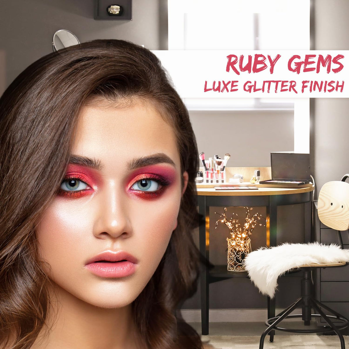 Profusion Cosmetics Ruby Gems Glitter Eyeshadow Palette - 5 Shades