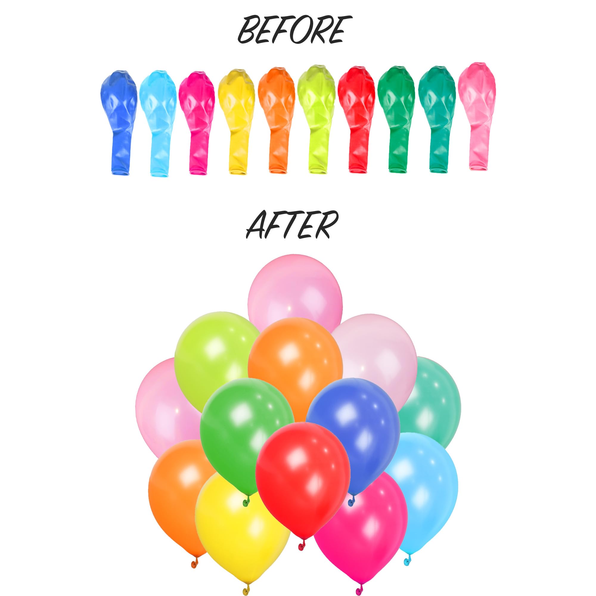 SHATCHI Rainbow Party Balloons - 100 Pack, 12 Inch Thick Latex, Biodegradable Helium Balloons 9