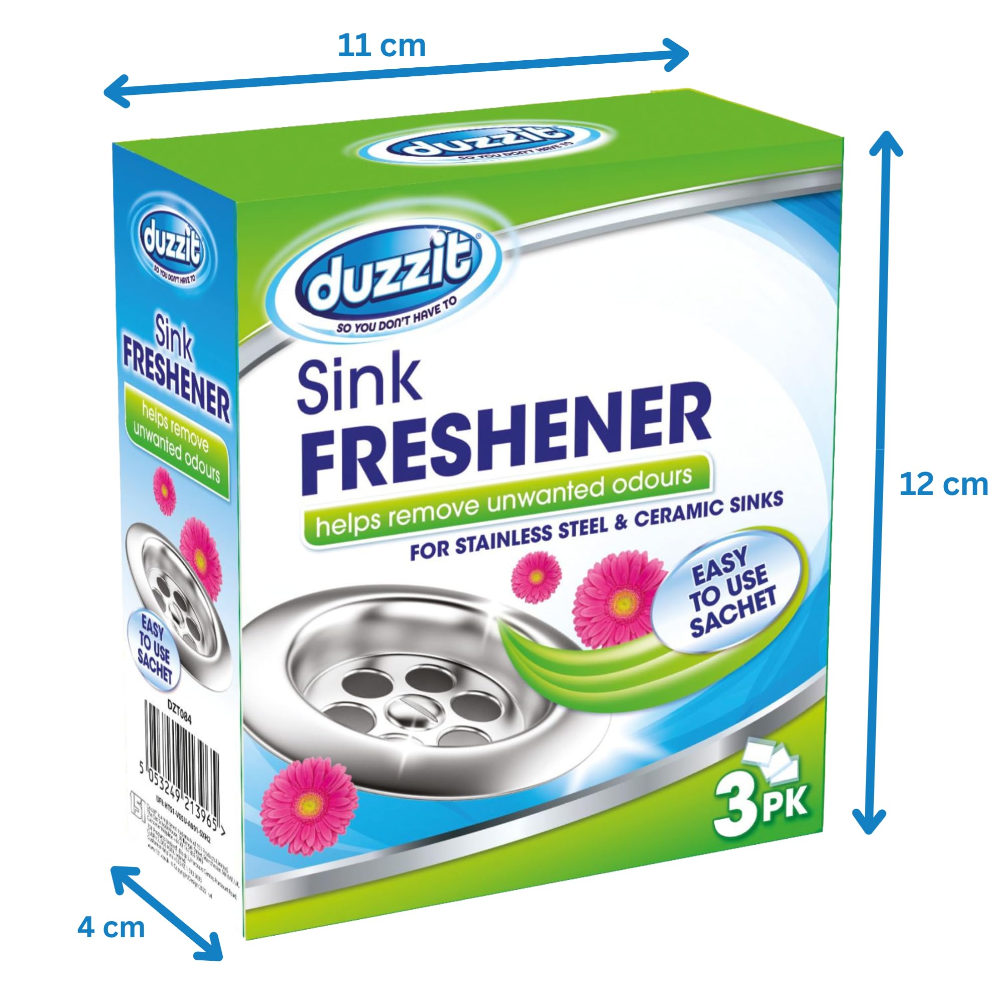 Duzzit Sink Freshener Powder - Removes Odours & Limescale | Pack of 3 Sachets 6