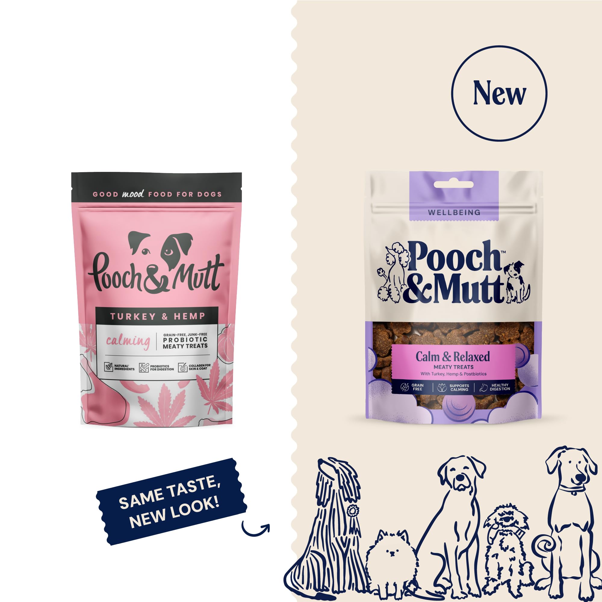 Pooch & Mutt Calming Meaty Treats - Grain Free Turkey Flavor | Probiotics & Collagen | 840g Bag 2