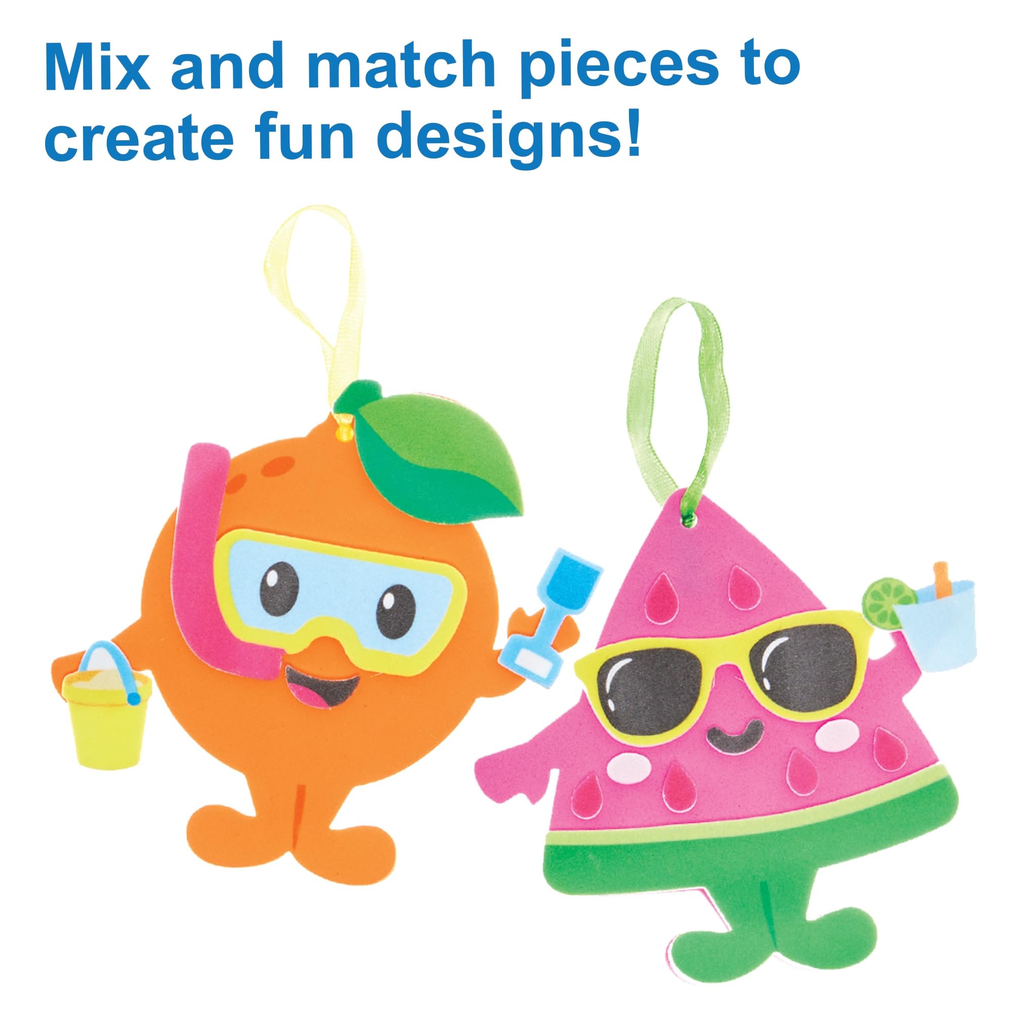 Baker Ross Summer Fruit Mix & Match Decoration Kits - Pack of 8 Foam Craft Kits 5