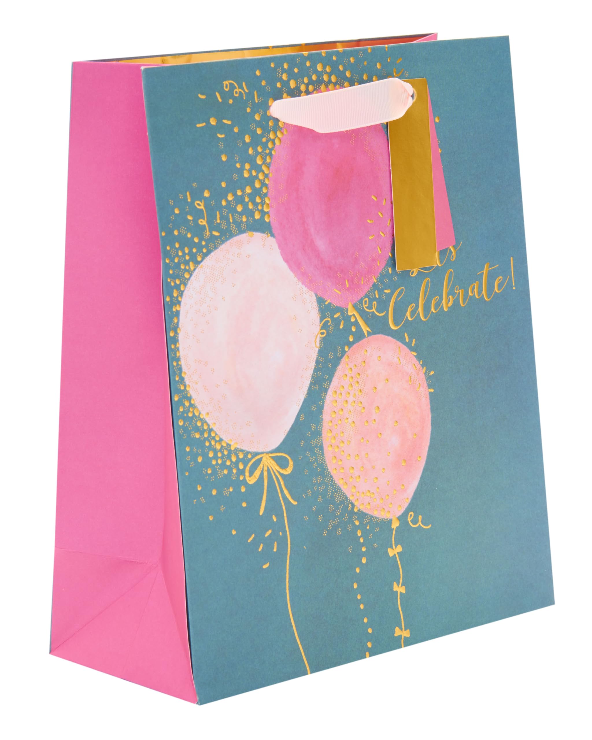 UK Greetings Celebratory Balloon Gift Bag for Her | Medium Size | Foil Finish | 19cm x 22.9cm x 8.9cm 1