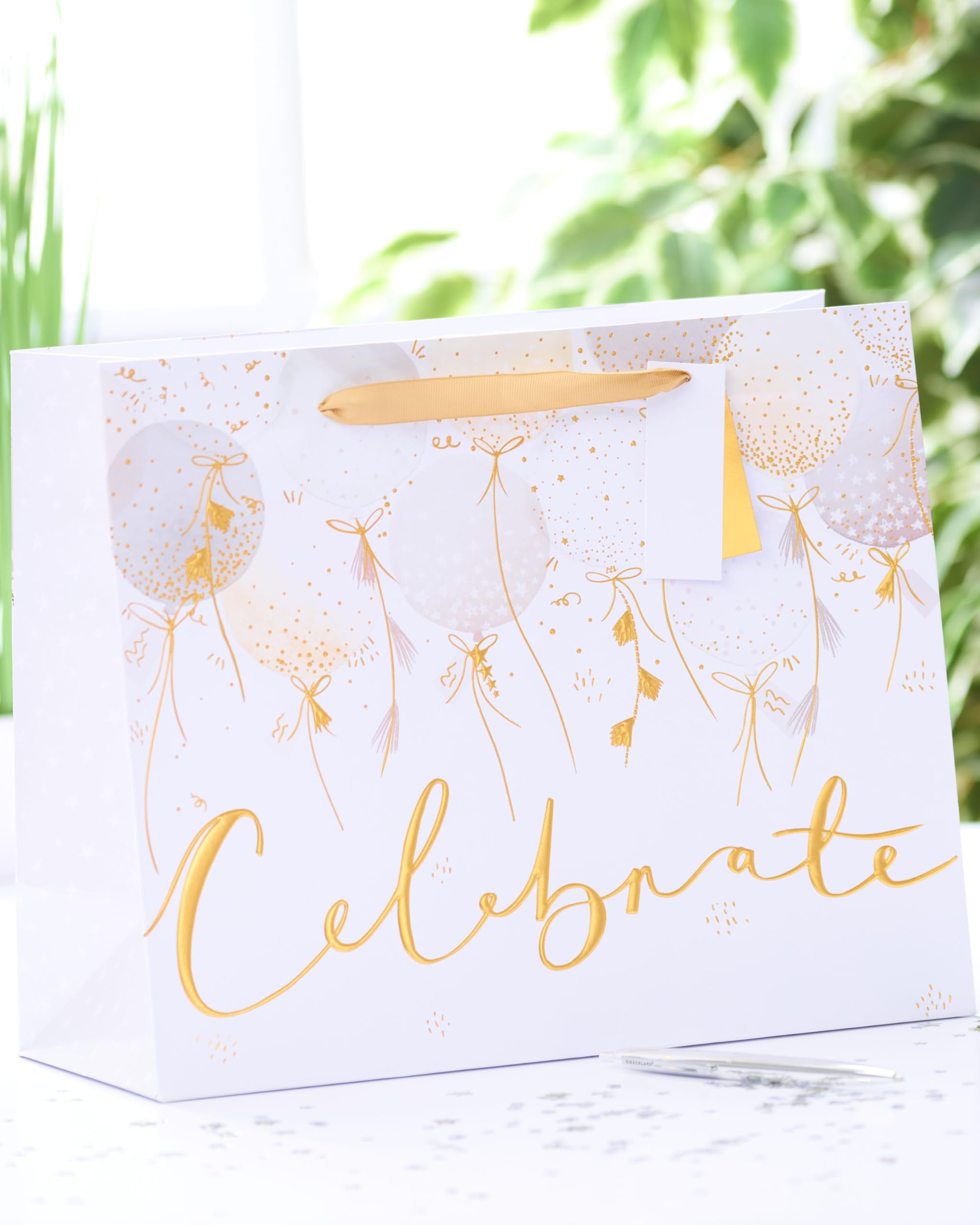 UK Greetings Large Gift Bag - Metallic Balloons Design | FSC Certified | 26.6 x 33 cm 3