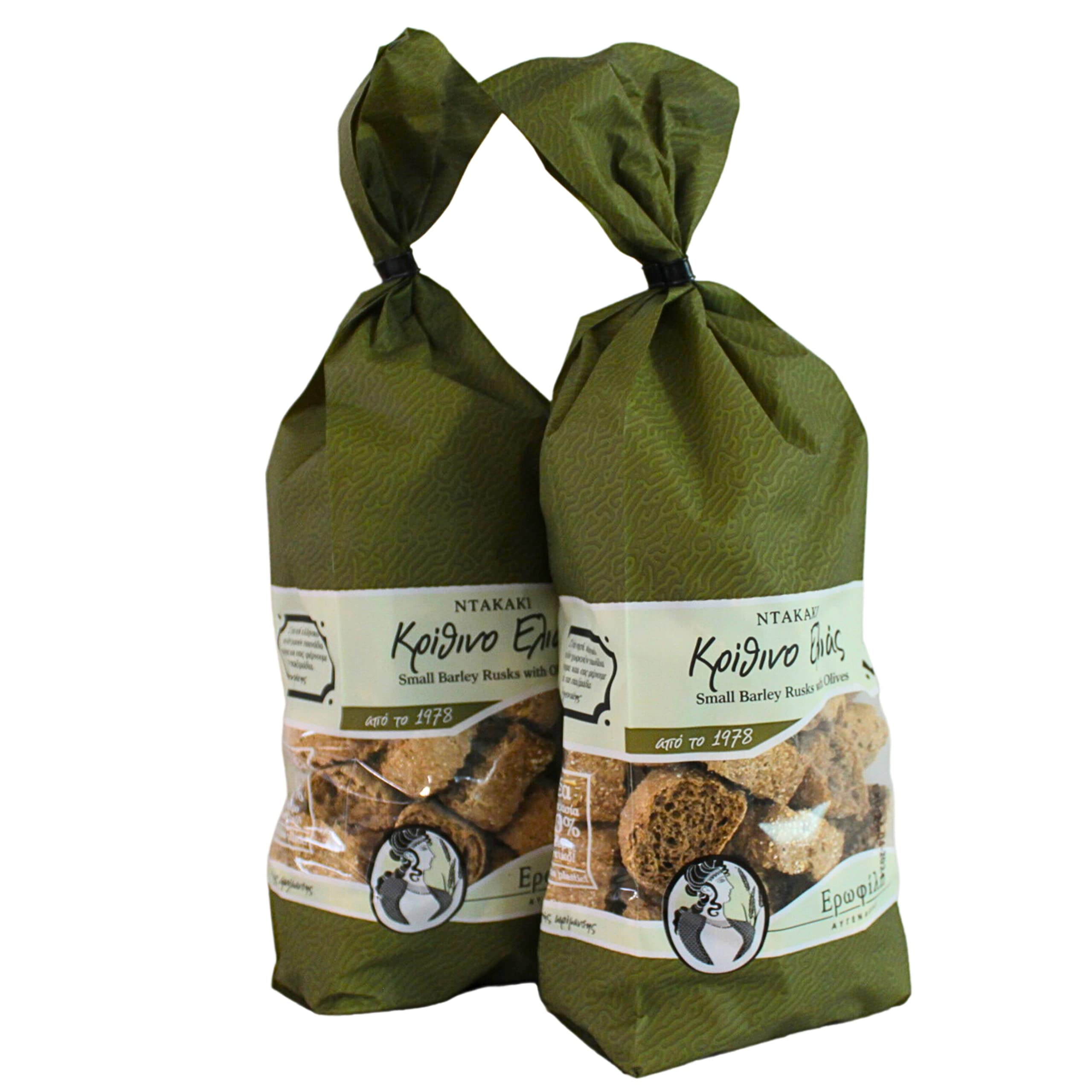Erofili Small Barley Rusks with Olives - 760g (Pack of 2)