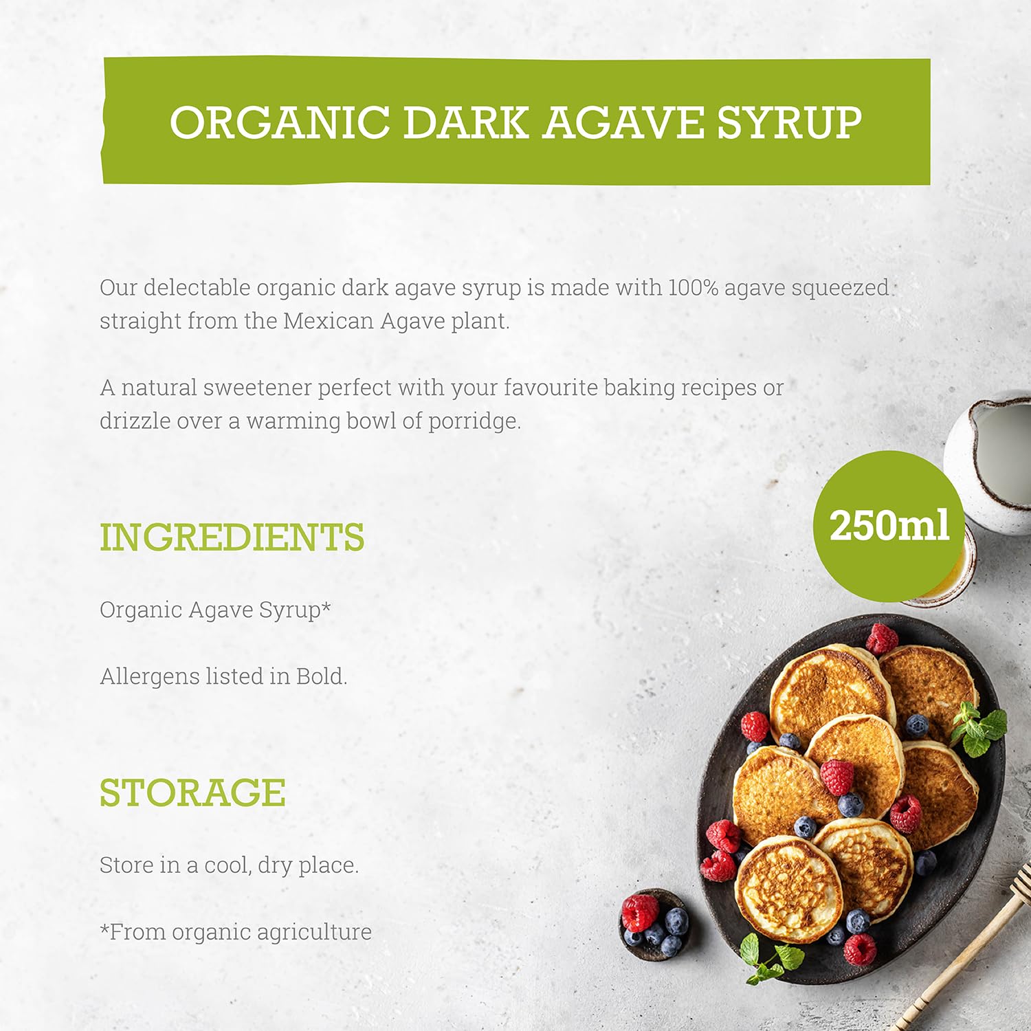 Mr Organic Organic Dark Agave Syrup - Natural Sweetener | 250 ml 2