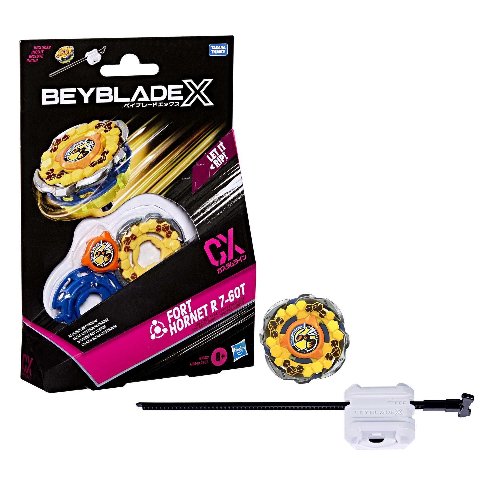 Hasbro Beyblade X Fort Hornet R 7-60T CX Starter Pack Top and Launcher | Right-Spin Balance Type | Ages 8+ 1