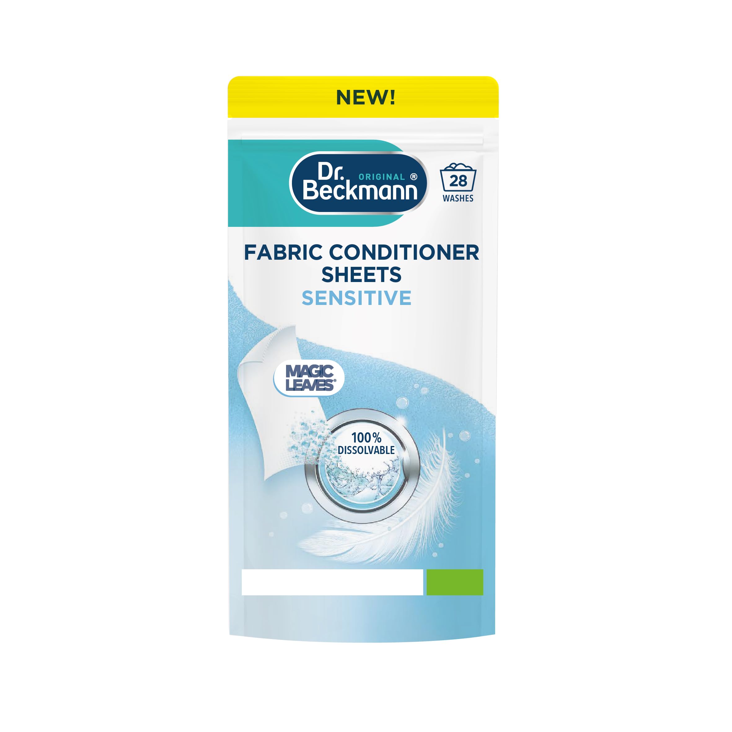 Dr. Beckmann Fabric Conditioner Sheets Sensitive - Hypoallergenic Scent, 14 Count