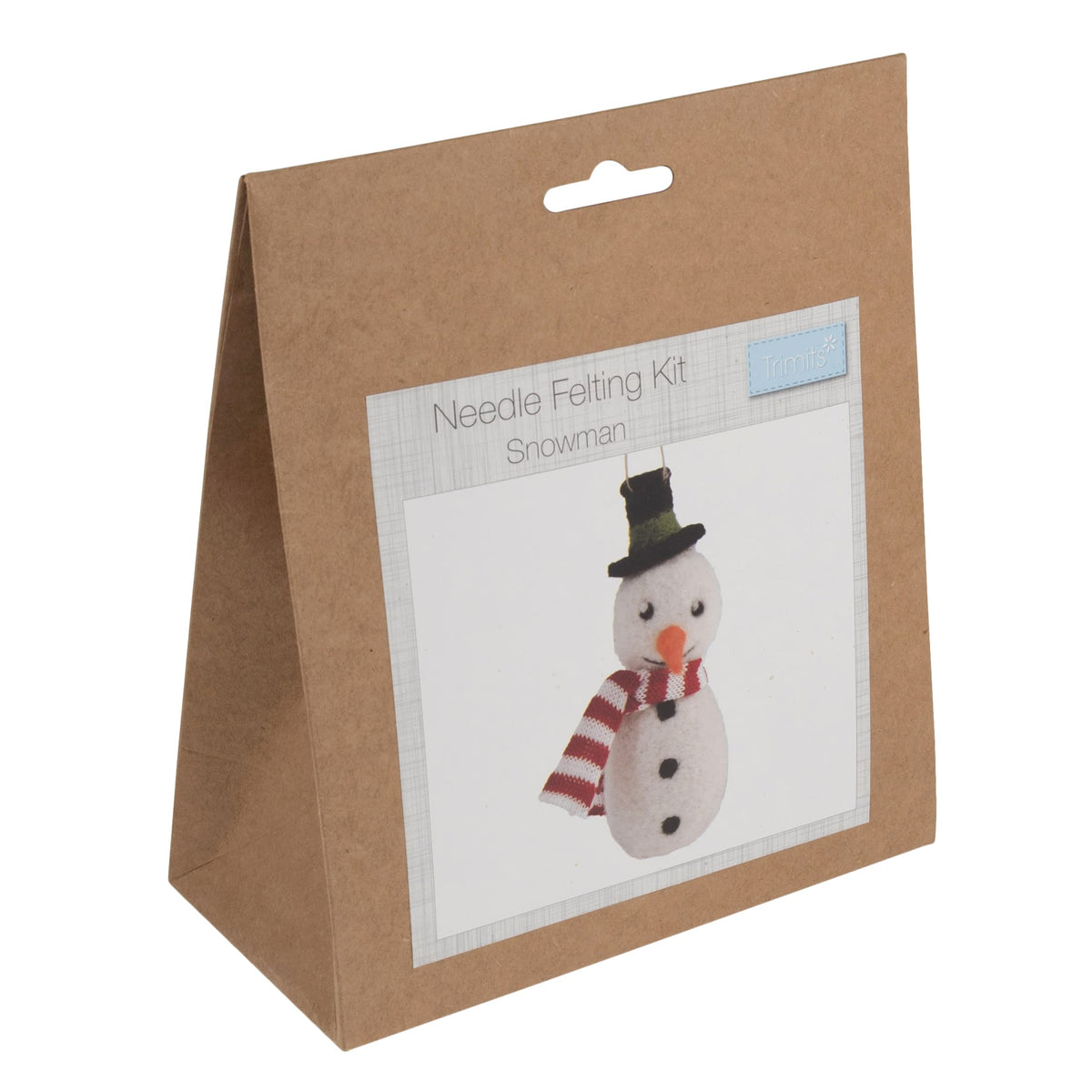 Trimits Snowman Needle Felting Craft Kit - Beginner Friendly | Includes Needle, Wool & Instructions | 11.5 x 4.5cm