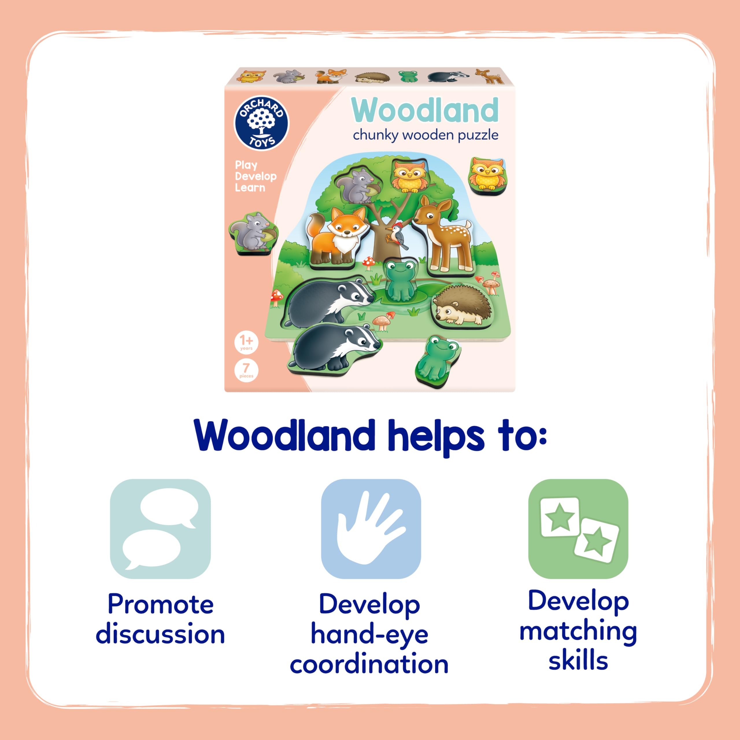 Orchard Toys Woodland Chunky Wooden Puzzle for Toddlers 12 Months+ 3