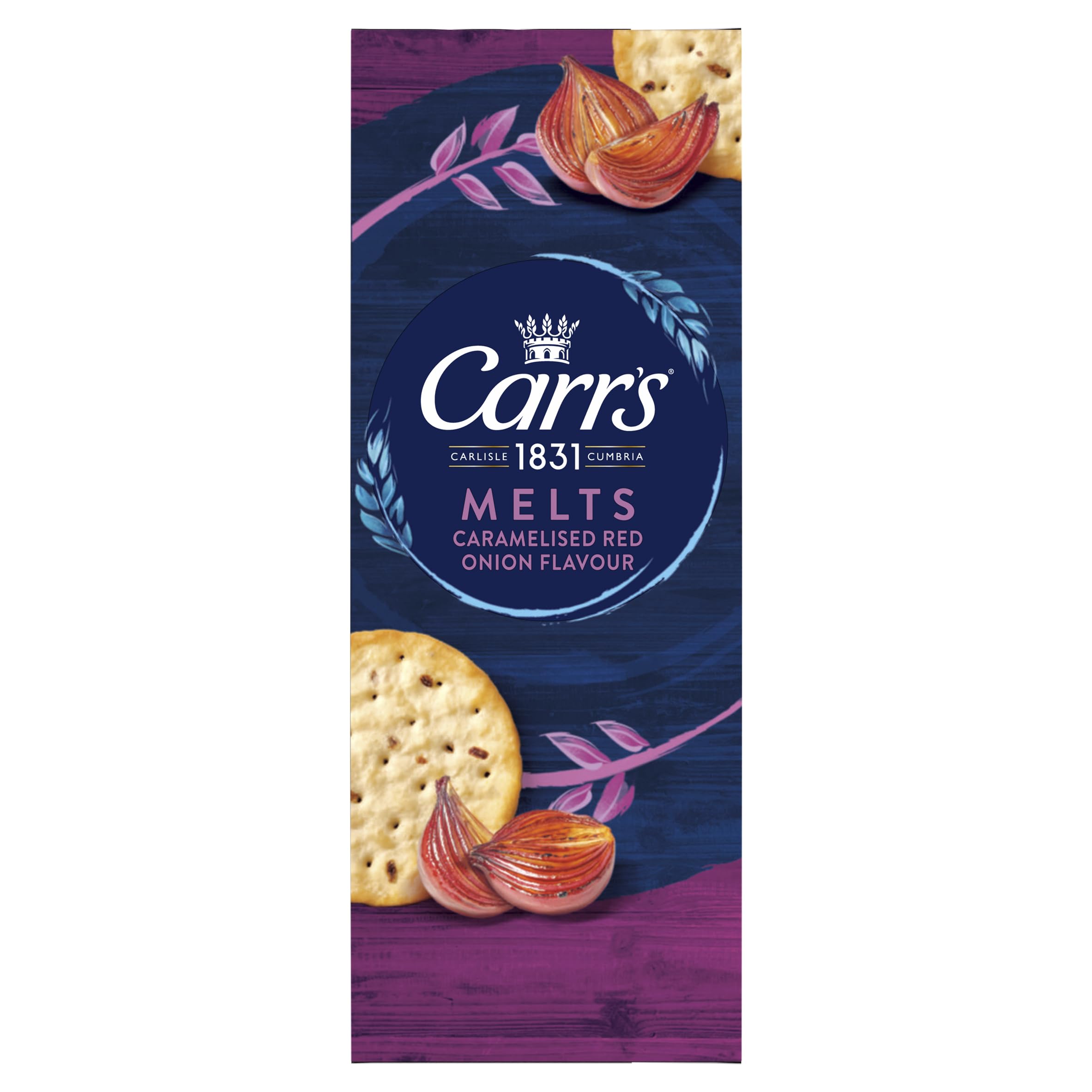 Carr's Melts Caramelised Red Onion Flavour Crackers - Crisp & Light Texture | 150g 1