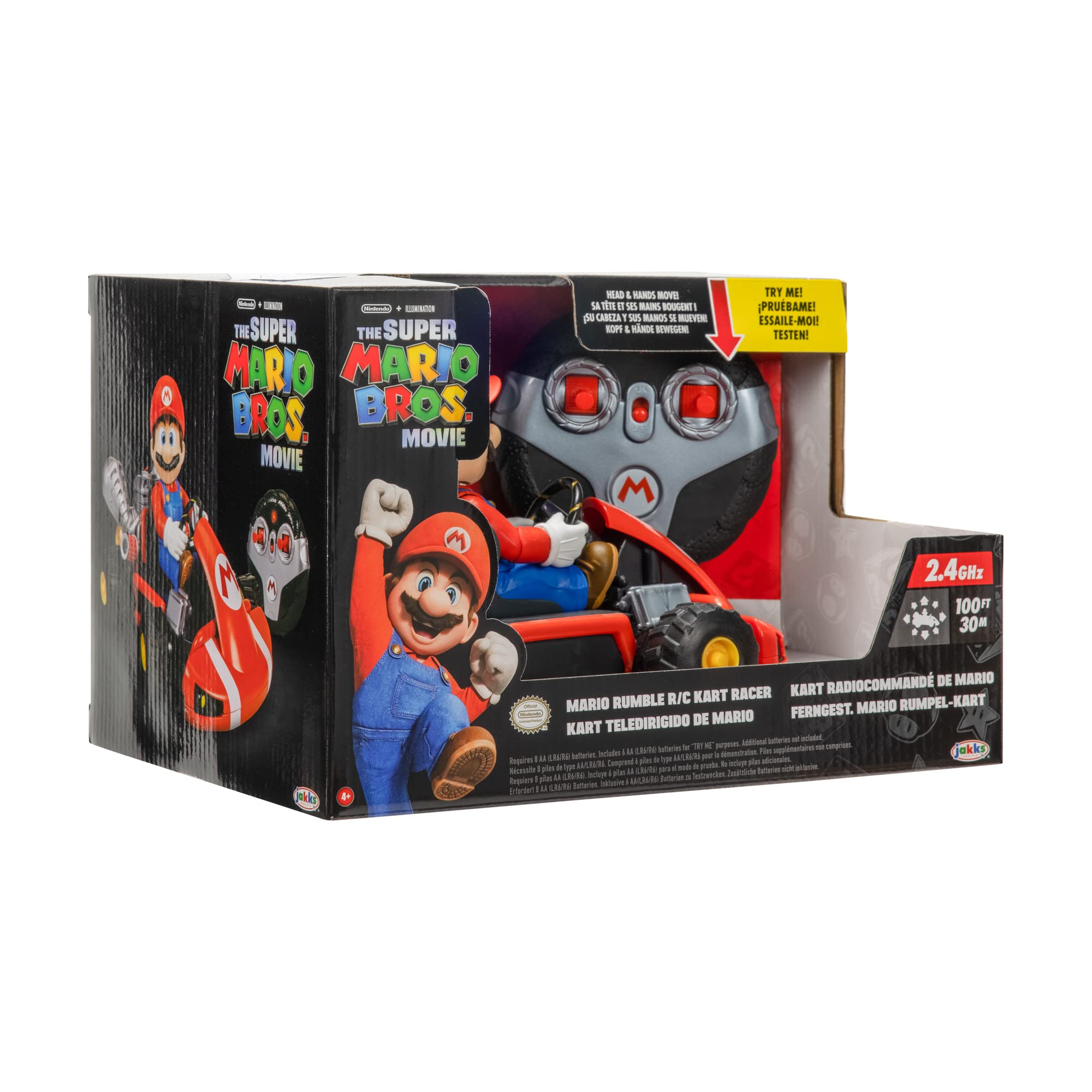 THE SUPER MARIO BROS. MOVIE R/C Car - Full Function 2.4GHz | 100ft Range | Mario Figure Moves | Flashing Light 5