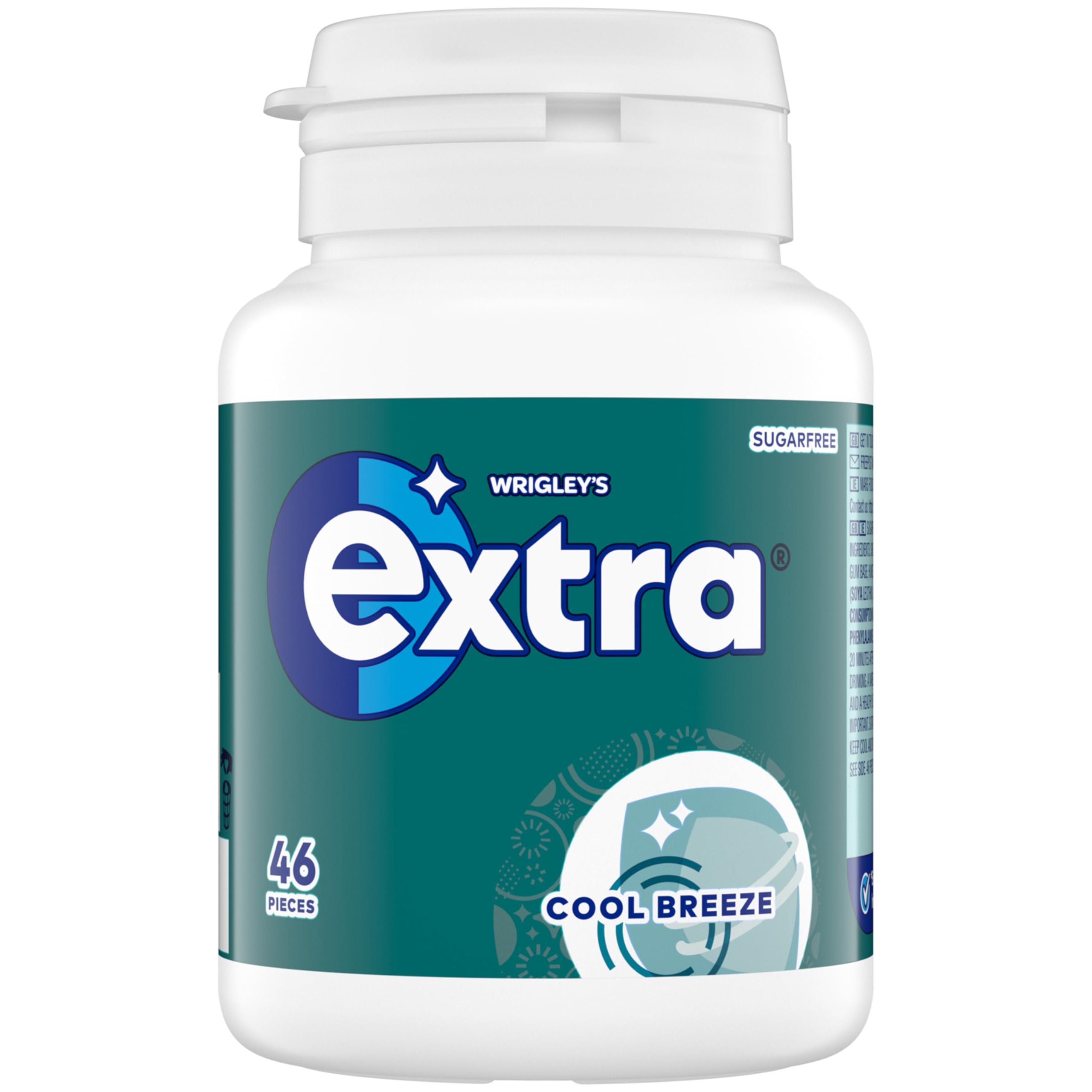 Extra Chewing Gum - Cool Breeze Mint Flavour, Sugar Free | 46 Pieces Bottle 1