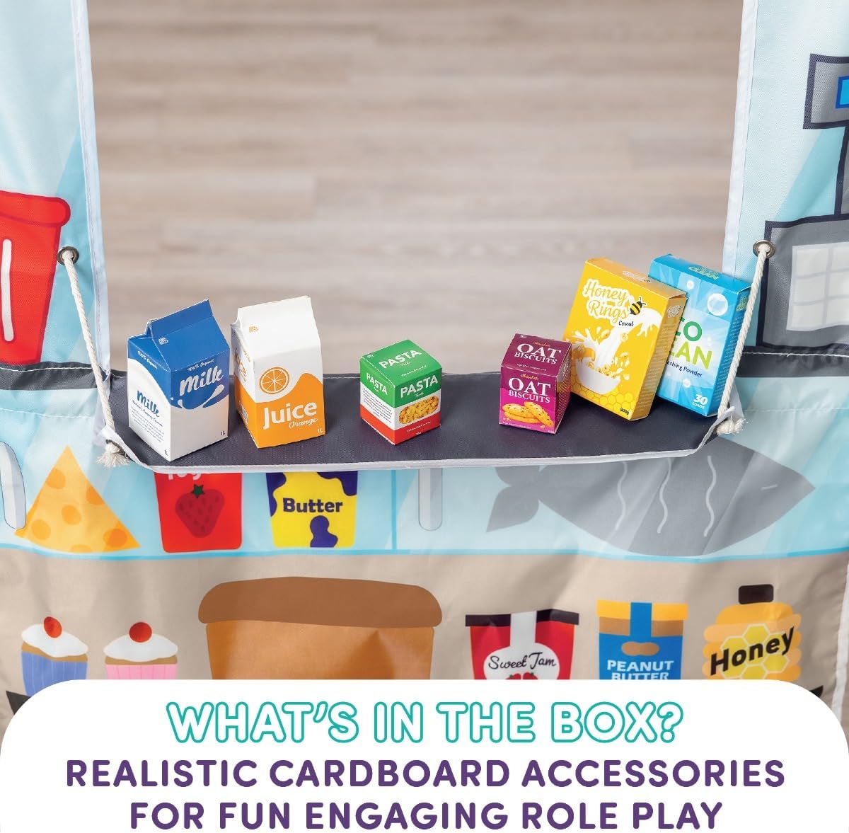 Playhouse Pop Up Play Town Hanging Doorway Food Market Role Play Curtain 5