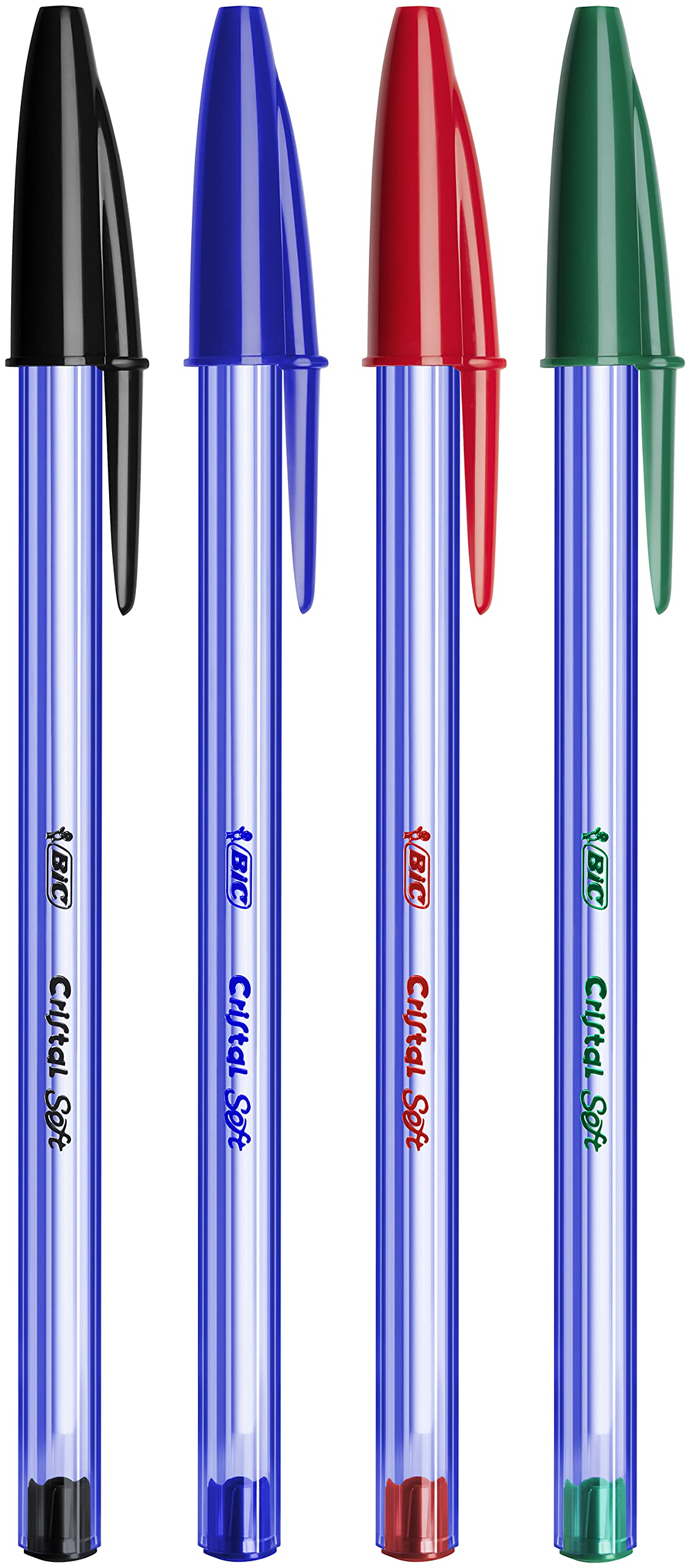 BIC Cristal Soft Ballpoint Pens - Smooth Softline Ink | Medium 1.2mm Tip | Smudge Free | Pack of 10 3