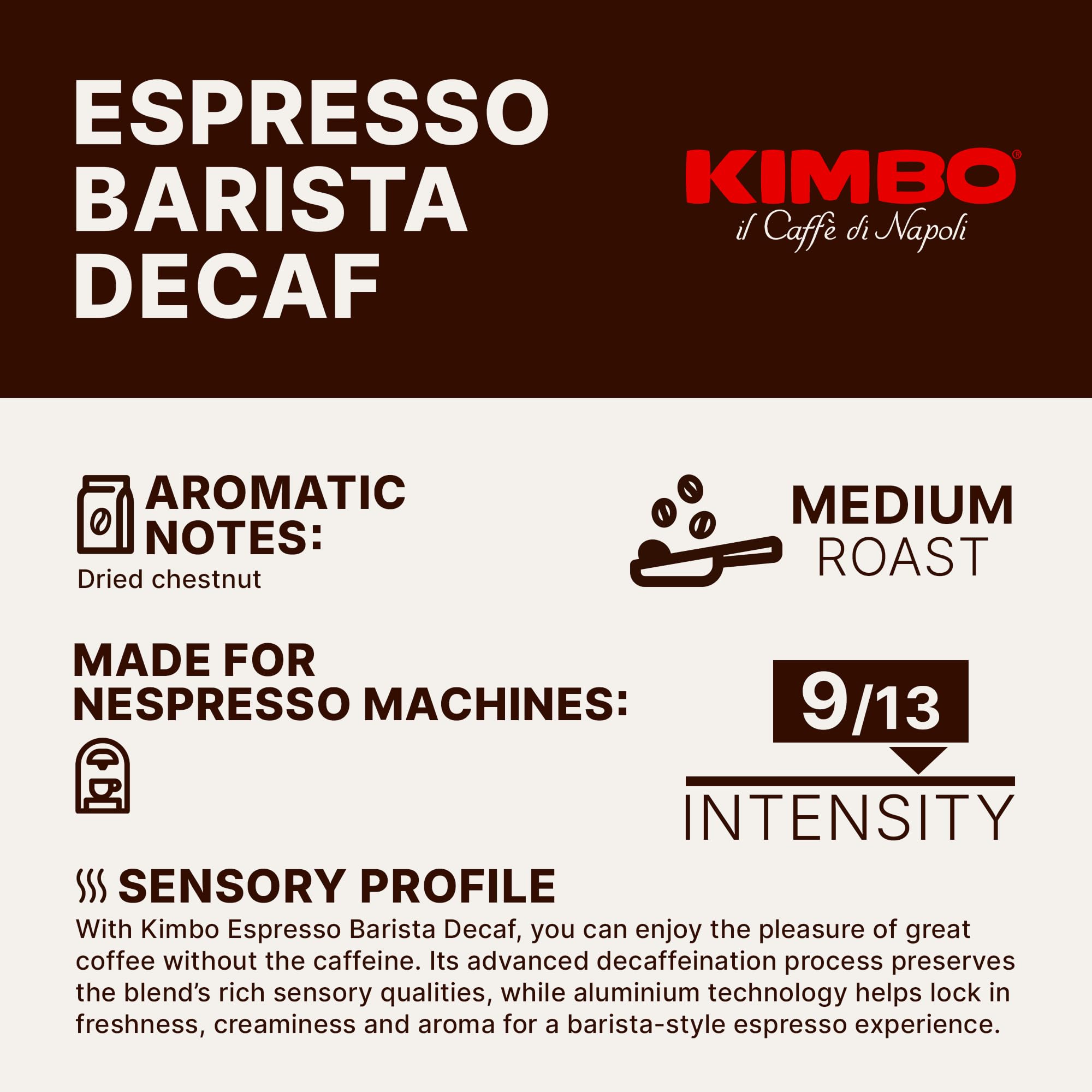 Kimbo Coffee Espresso Barista Decaf Capsules - Nespresso Compatible | Intensity 9/13 | 10 Count 3