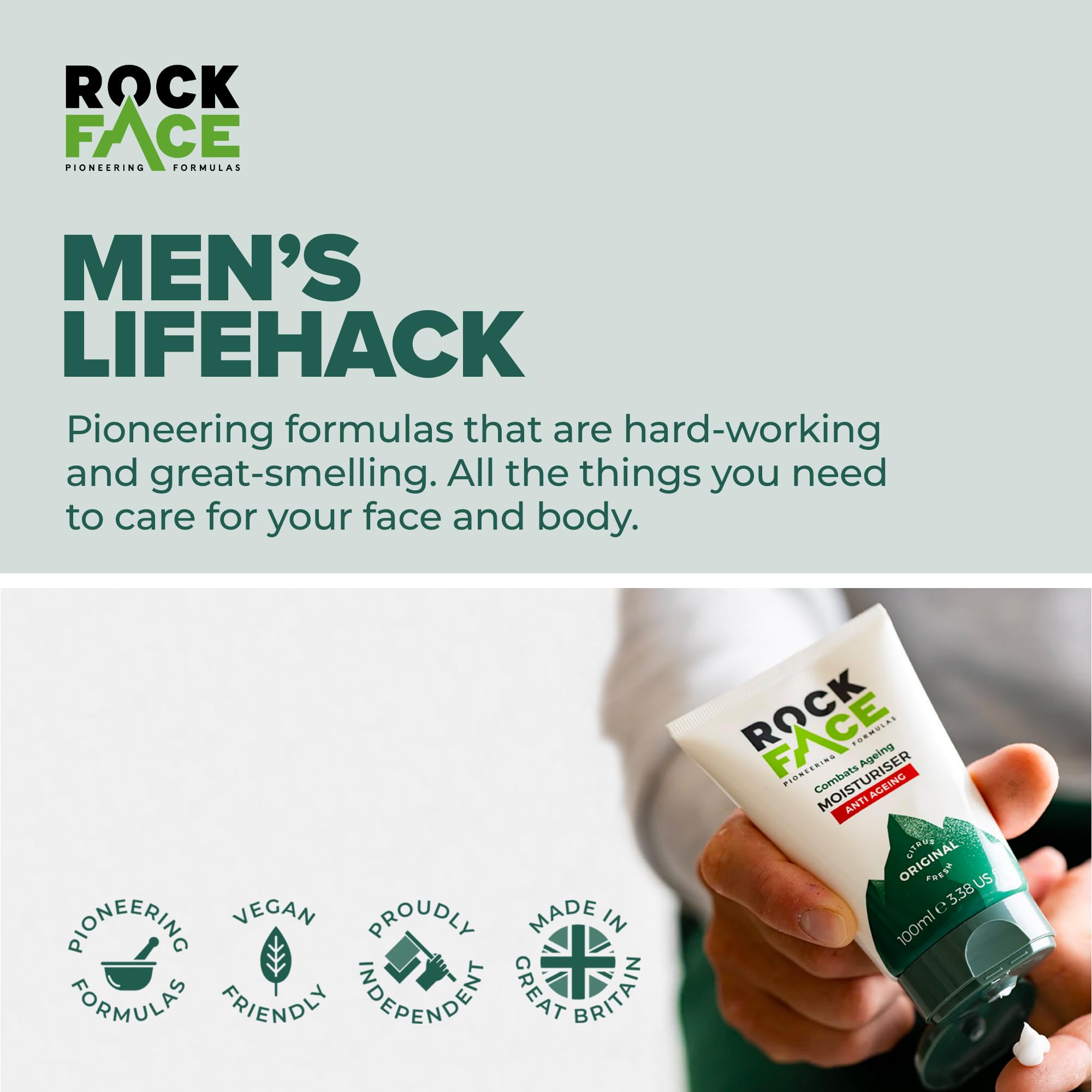 Rockface Men's Anti-Aging Moisturiser - Reduces Wrinkles in 30 Mins | 100ml 2