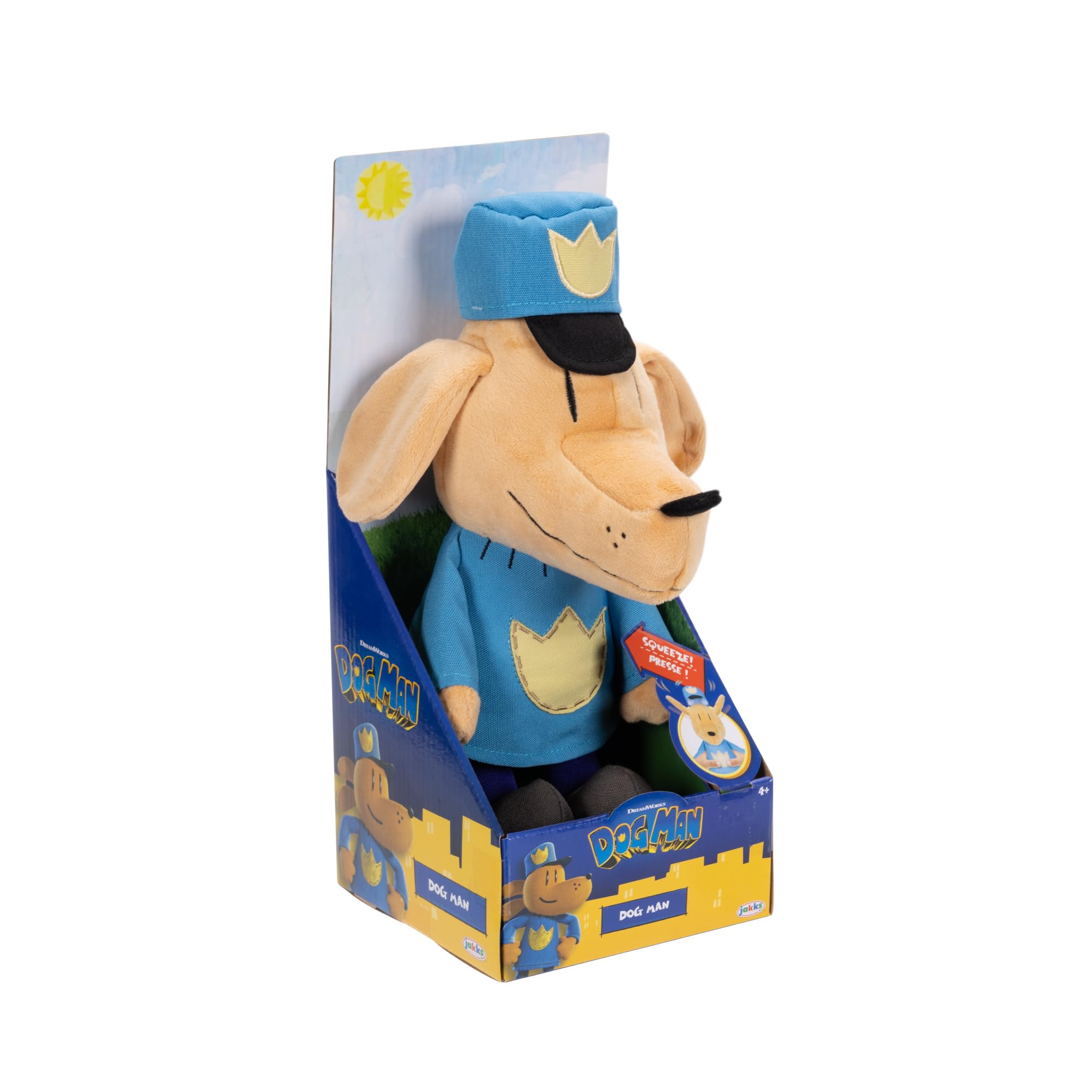 Dog Man - Interactive Plush Toy with Flipping Ears and Fart Sound | Ages 4+ | Medium Size 5