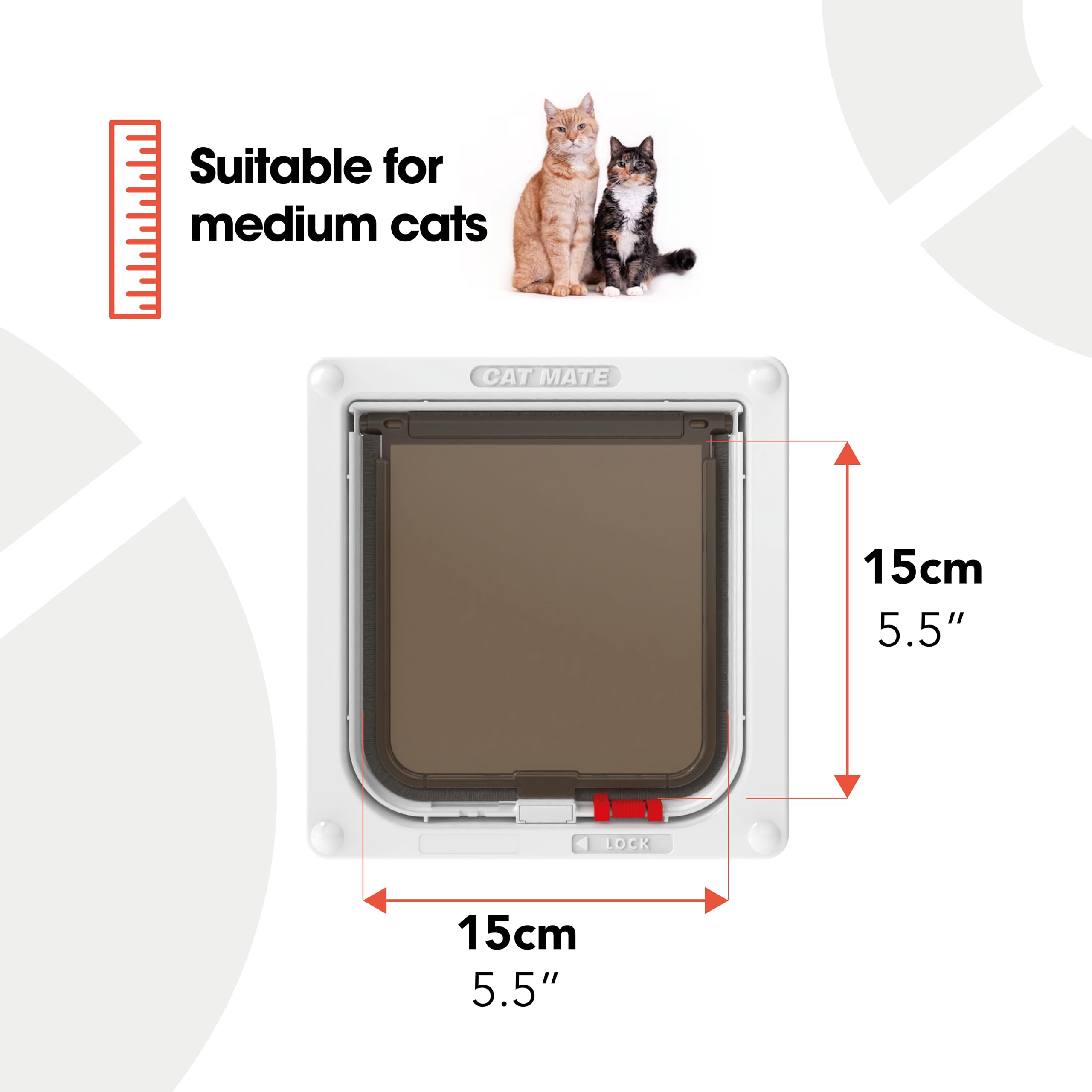 Cat Mate Lockable Cat Flap - White | Easy Fitting | Weatherproof | Tamper Proof