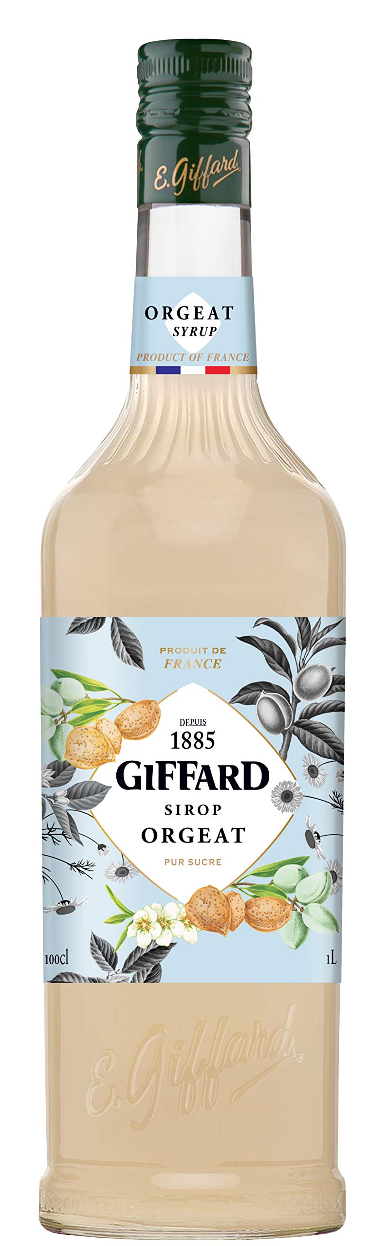 Giffard Orgeat Syrup - Almond Flavor | 1 Liter Bottle | Made in France