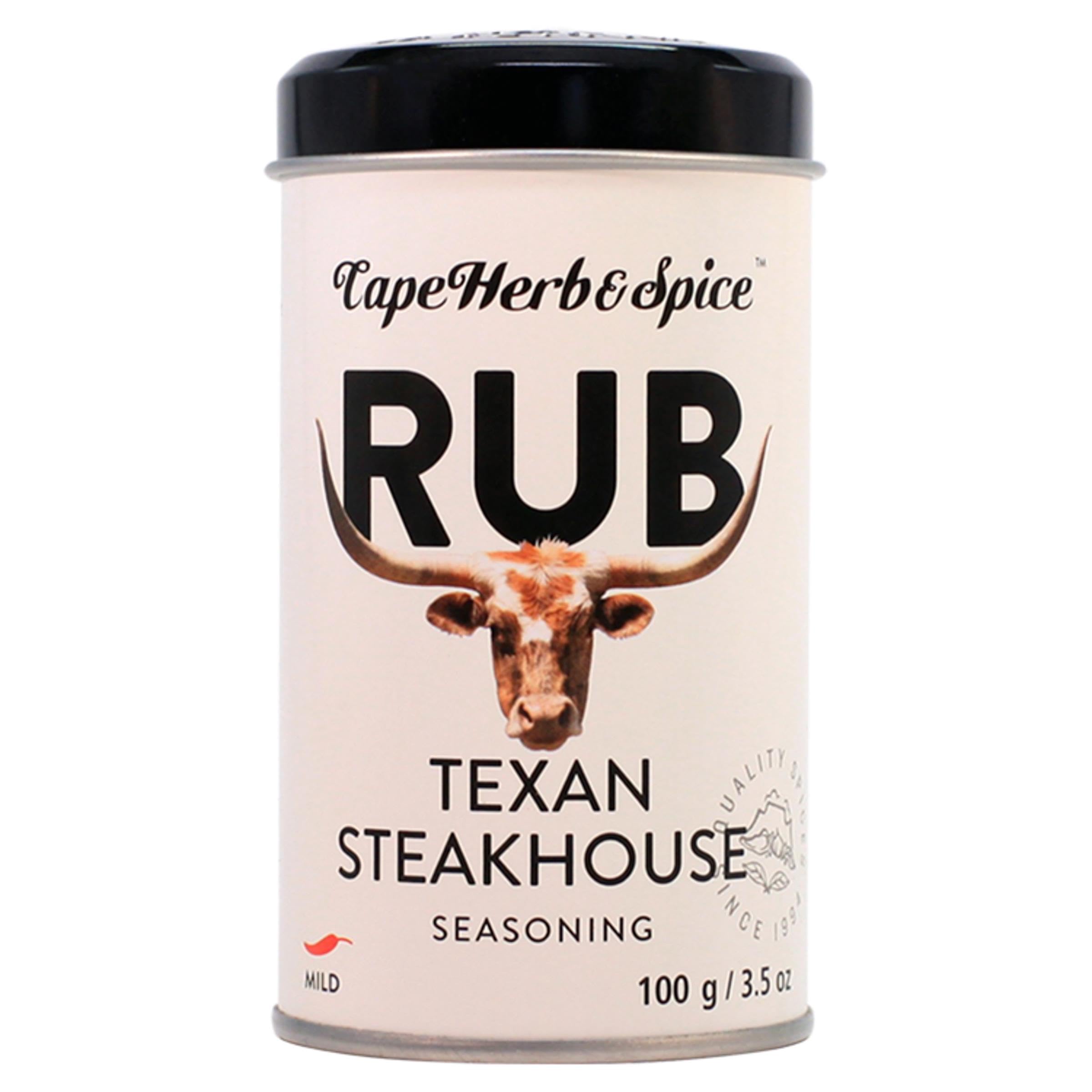 Cape Herb & Spice Texan Steakhouse Seasoning Rub - Mild Chilli | 100g Tin 7