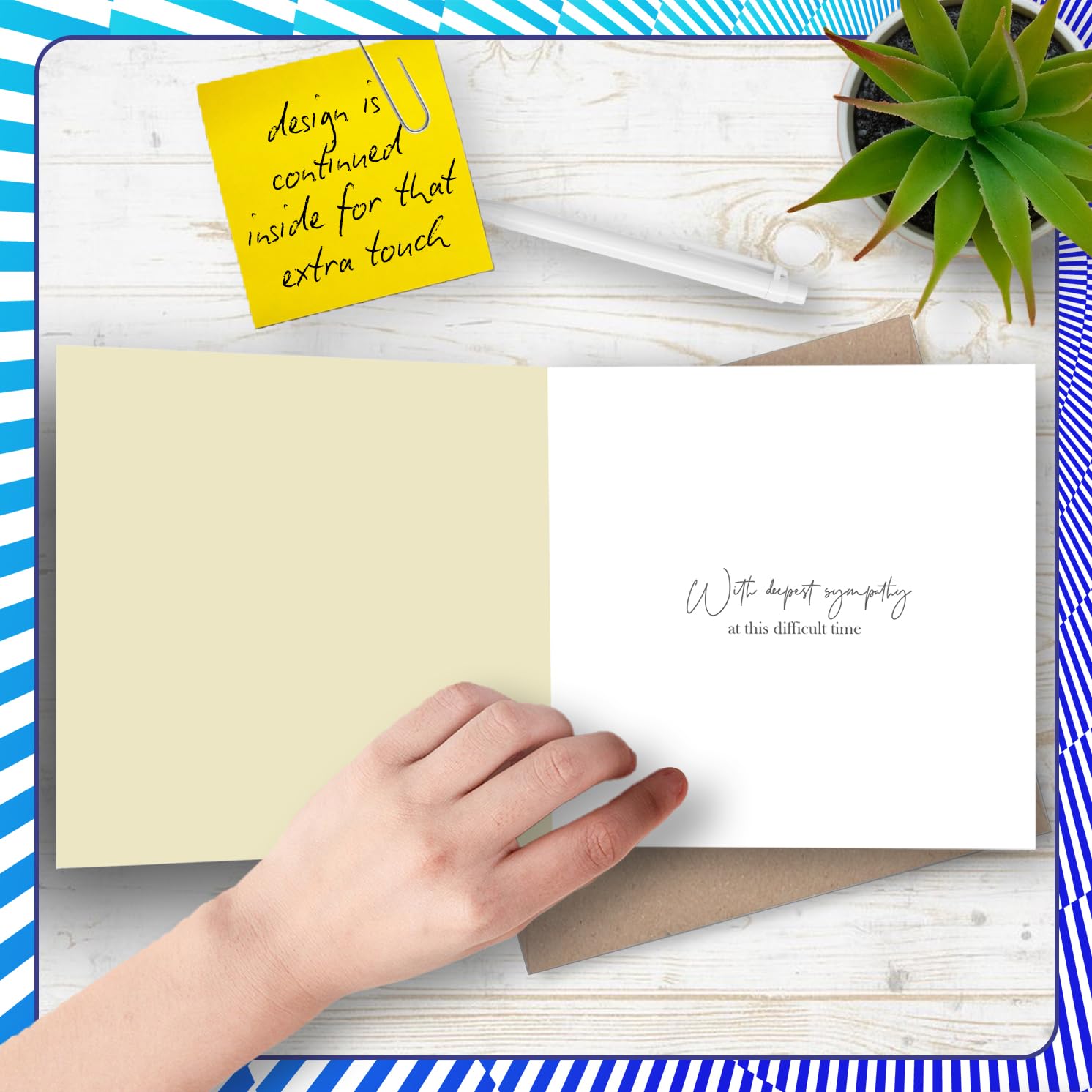 Stuff4 Watercolour Floral Countryside Sympathy Card for Men & Women | 145mm x 145mm 4