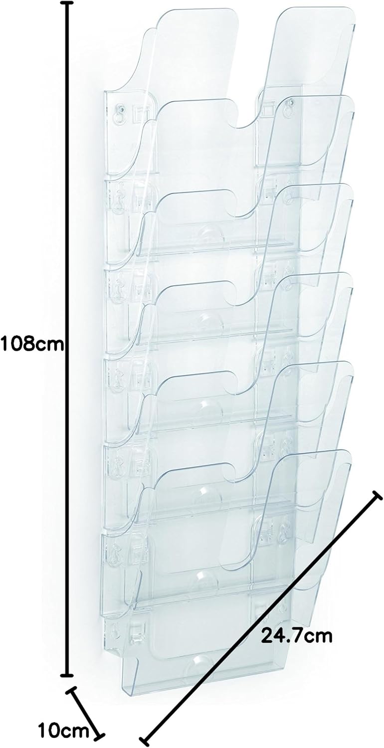 Durable FLEXIPLUS 6 A4 Portrait Literature Holder | Transparent | Wall Mounted D 5