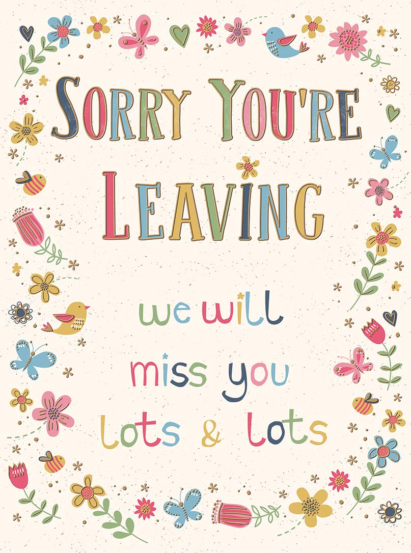 Piccadilly Greetings Traditional Large Leaving Card - Floral Design | 12 x 9 Inches | A11471