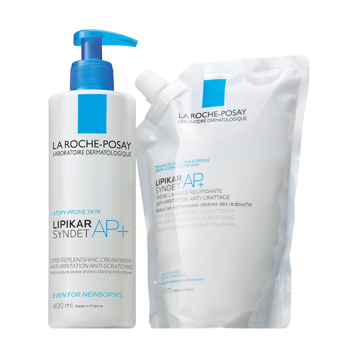 La Roche-Posay Lipikar Syndet AP+ Cream Wash Refill - 400ml | For Very Dry, Eczema-Prone Skin | Soothes & Hydrates