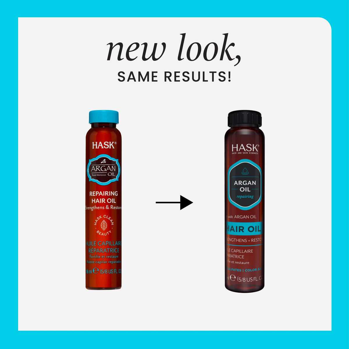 HASK Argan Oil Shine Oil Vial Repairing Hair Oil - 18 ml, Pack of 2