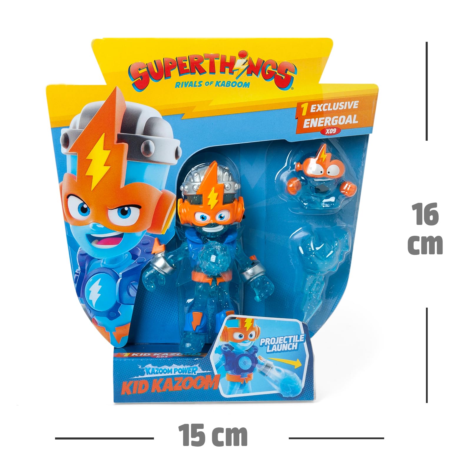 SUPERTHINGS RIVALS OF KABOOM Kid Kazoom Action Figure - Articulated, Firing Mechanism | 8.5 cm 9