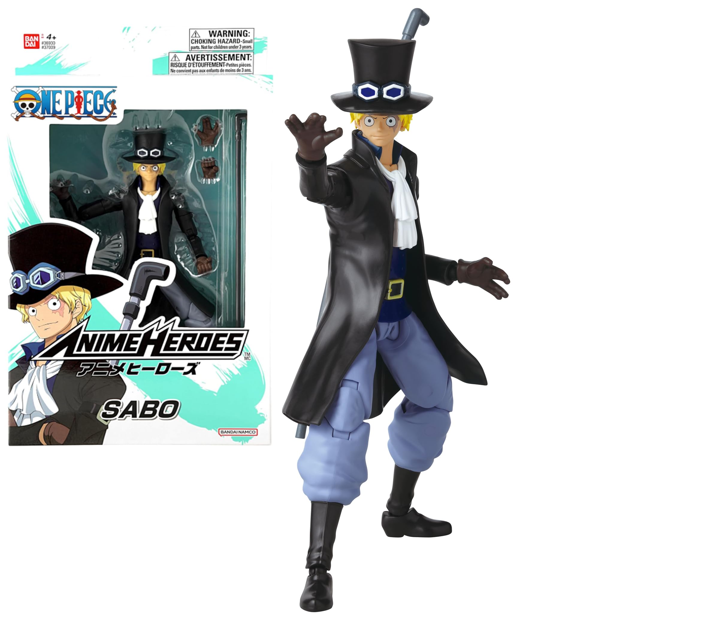 BANDAI Anime Heroes One Piece Sabo Action Figure | 17cm Articulated Figure with Accessories