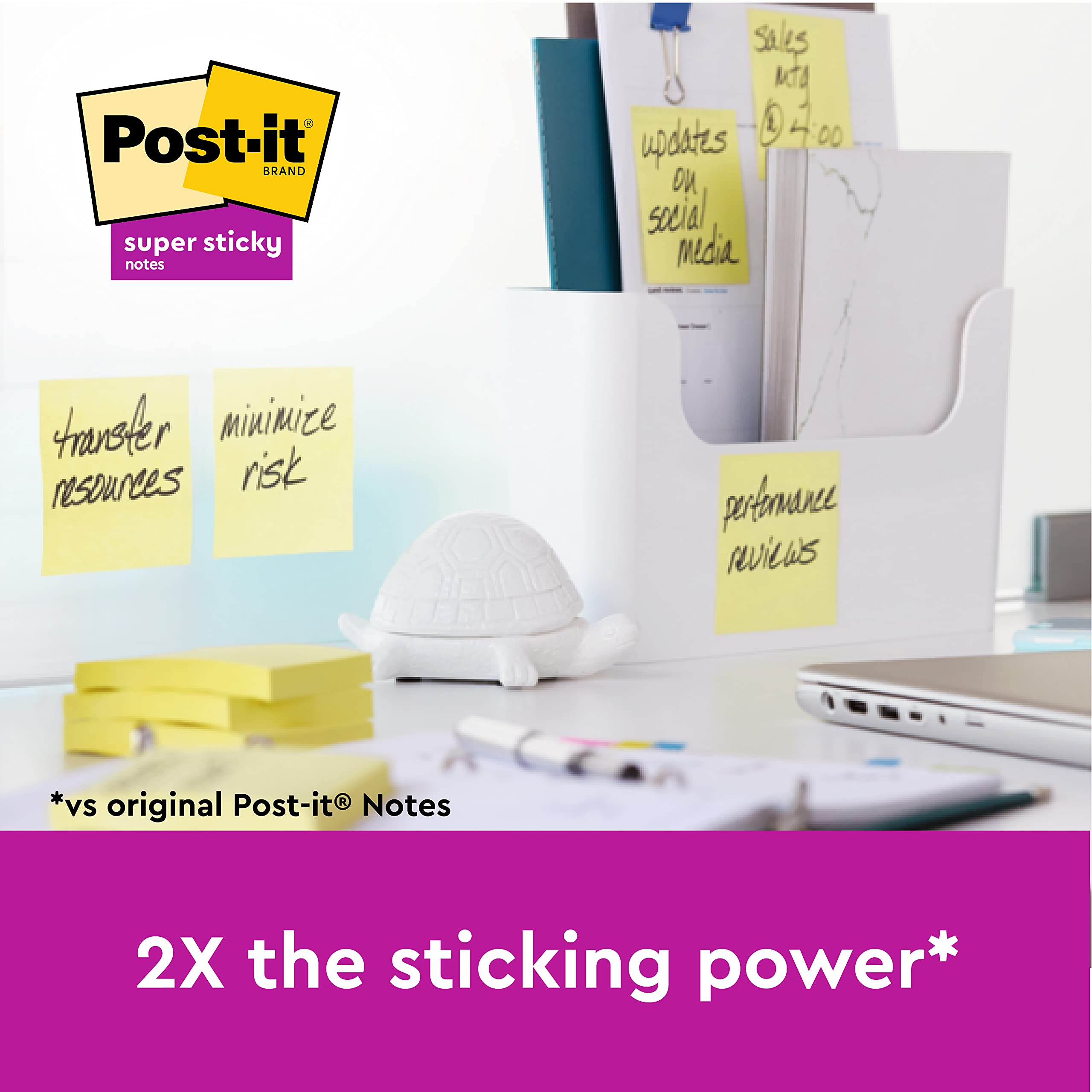 Post-it Super Sticky Notes - Double Sticking Power | 76 x 127 mm | 4 + 2 Free Pads (540 Sheets) 3