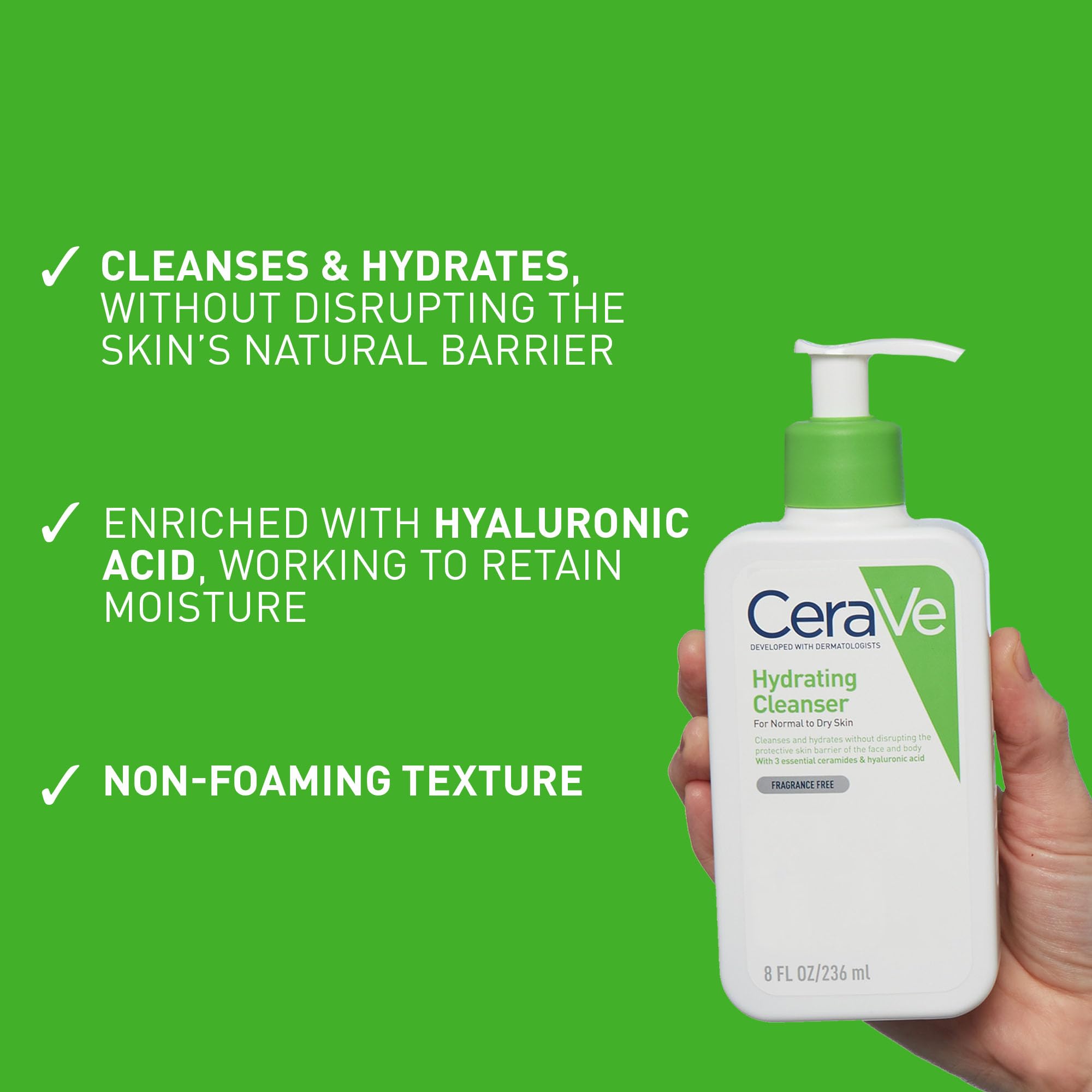 CeraVe Hydrating Cleanser for Face & Body with 3 Essential Ceramides & Hyaluronic Acid (630g) 5