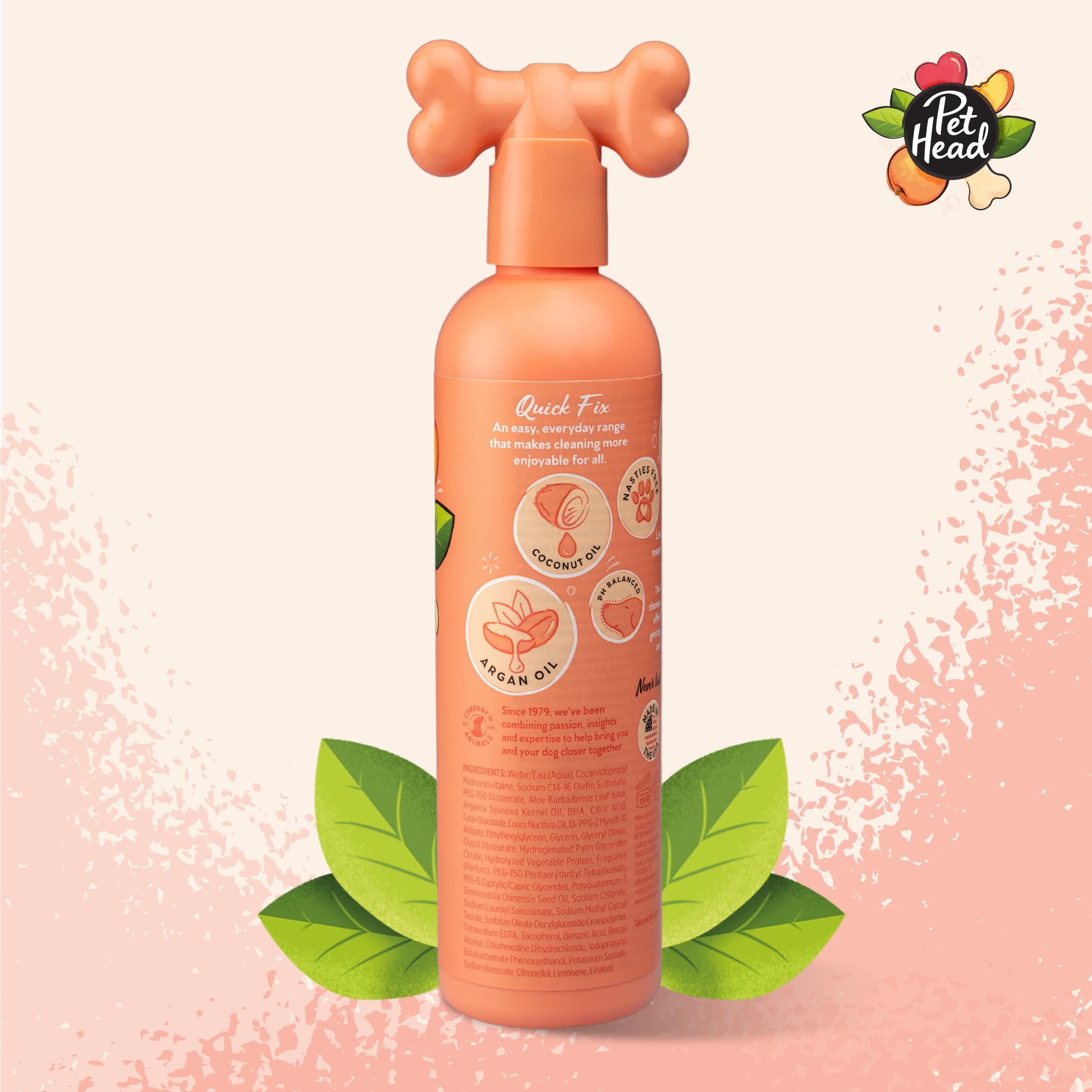 Pet Head Quick Fix 2 in 1 Dog Shampoo and Conditioner - Peach Scent | 300ml 2