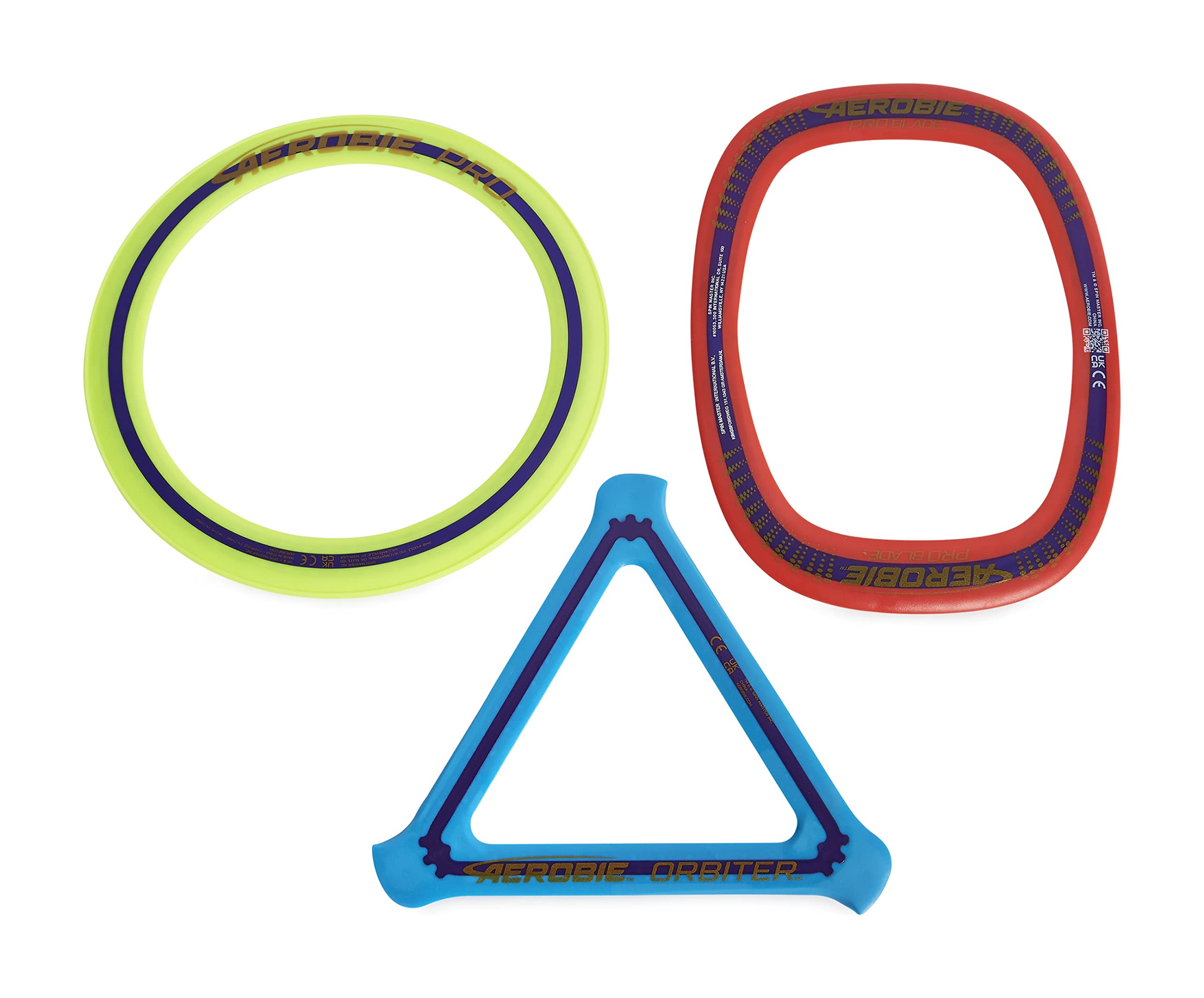 Aerobie 3-Piece Flying Ring Combo Pack with Pro Ring, Orbiter Boomerang, and Pro Blade | Ages 5+ 1