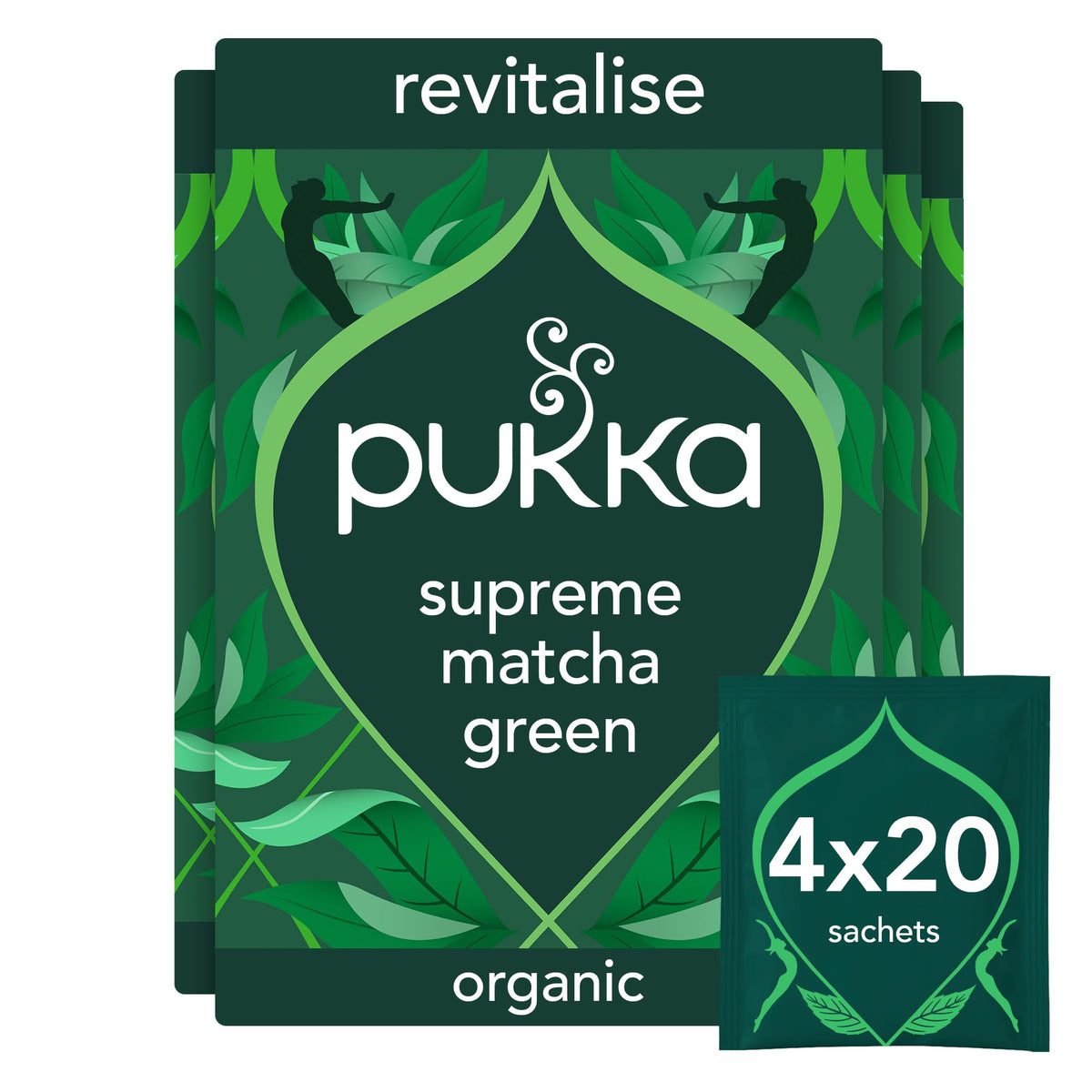 Pukka Herbs Supreme Matcha Green Tea - Organic, 20 Tea Bags x 4
