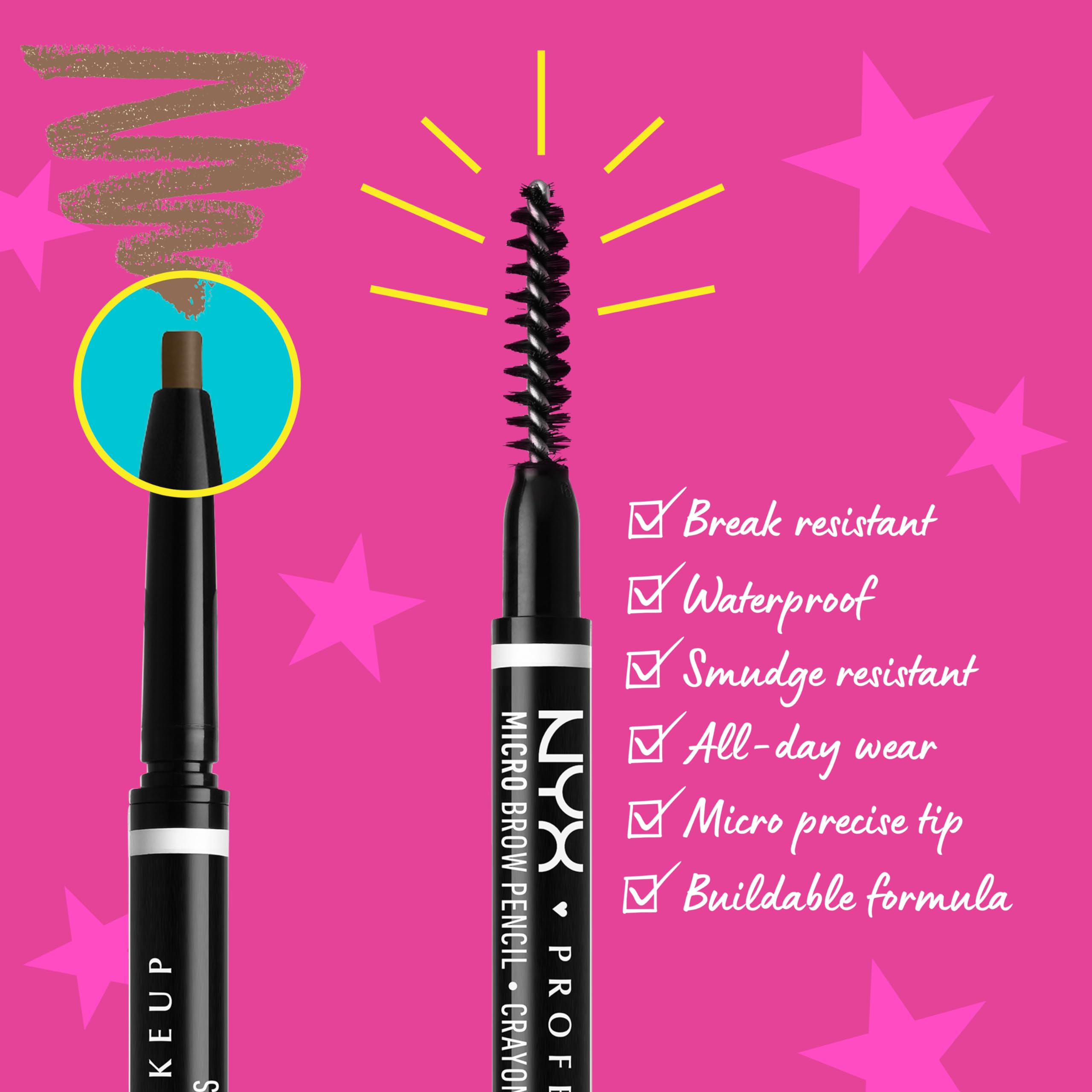 NYX Professional Makeup Micro Brow Pencil - Dual Ended Mechanical Eyebrow Pencil with Spoolie Brush (Ash Blonde)