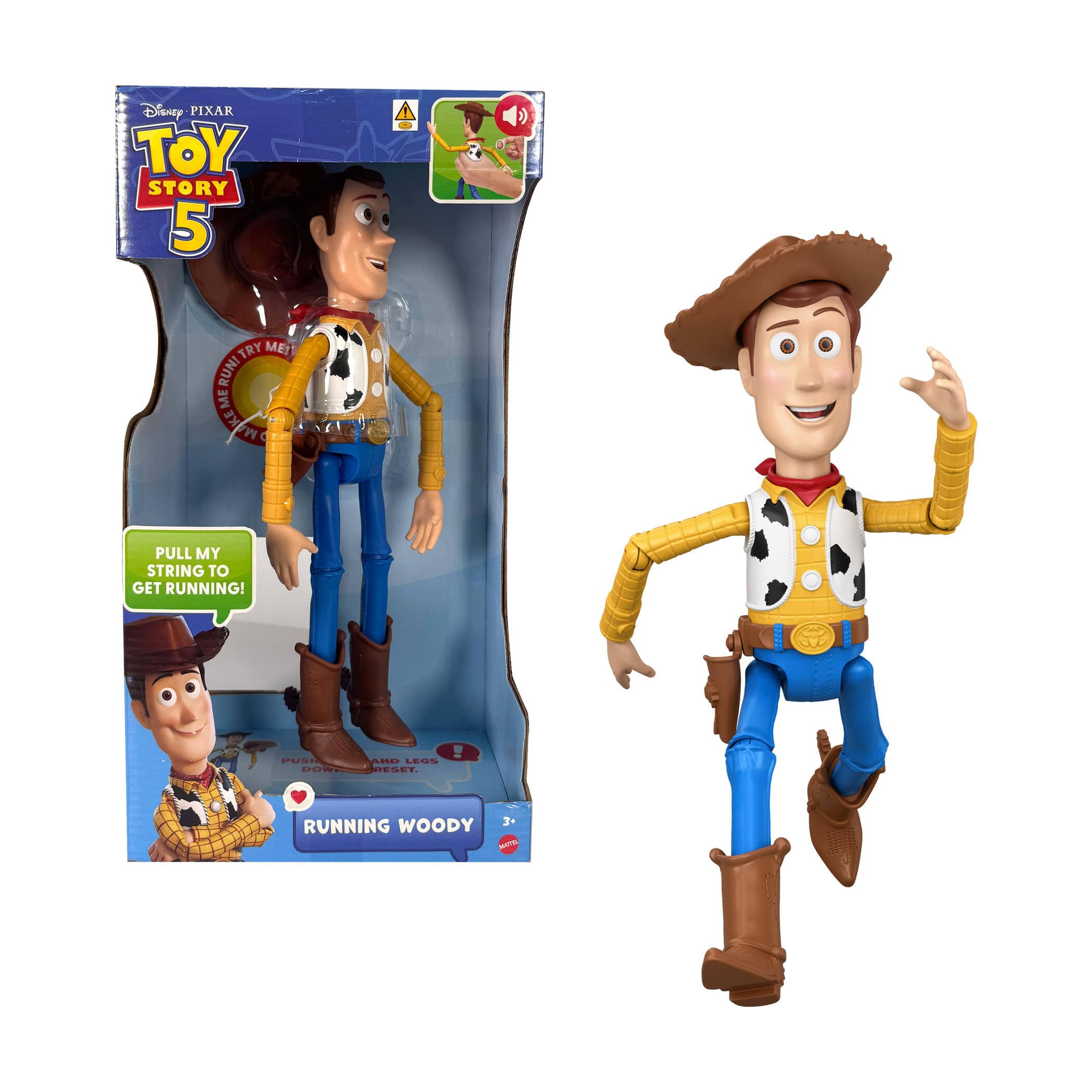 Mattel Disney and Pixar Toy Story 5 Running Woody 12.25 Inch Action Figure with 50+ Sounds