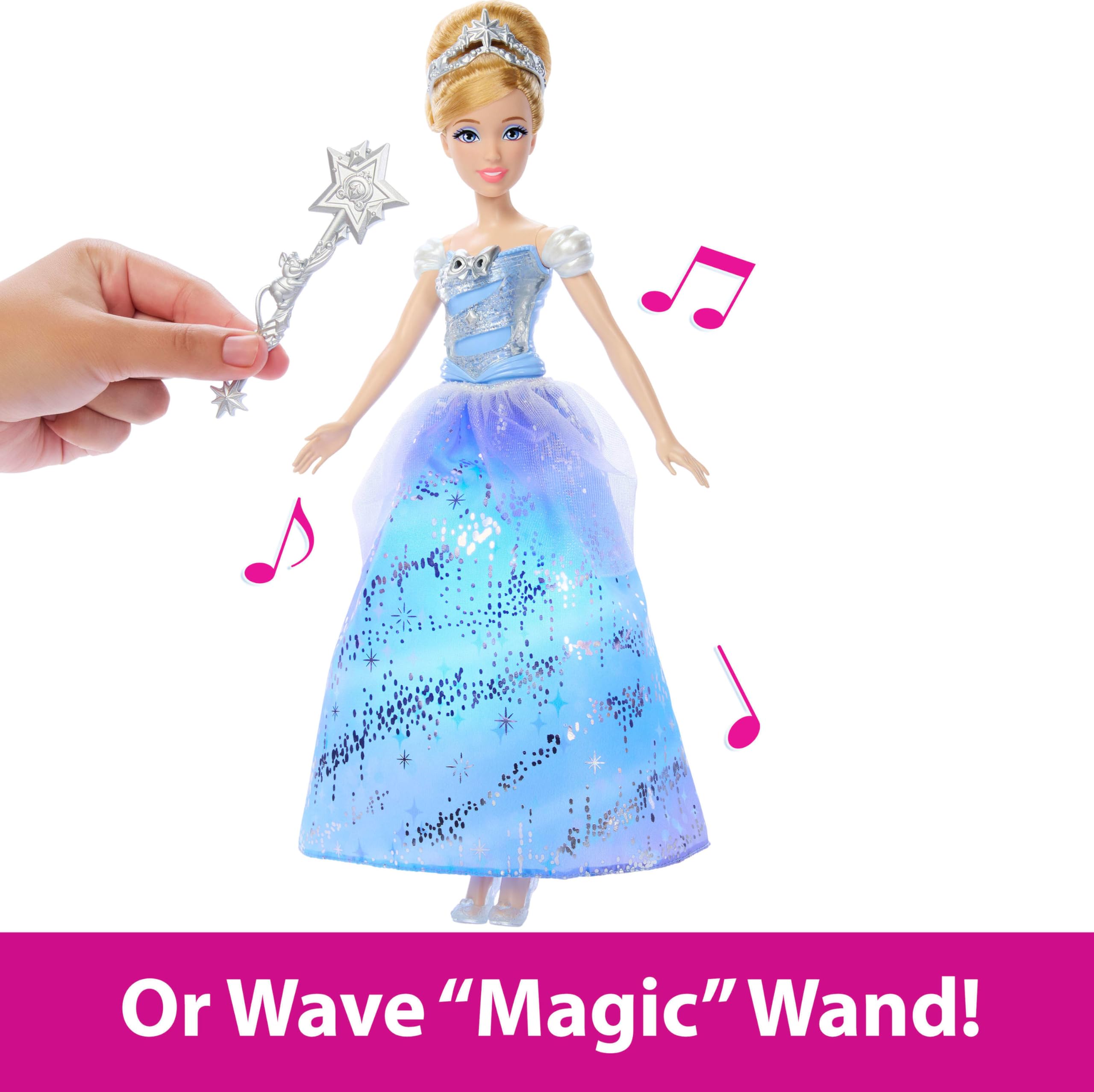 Mattel Disney Princess Cinderella Light-Up Dress Fashion Doll with Sounds | JBF94 5