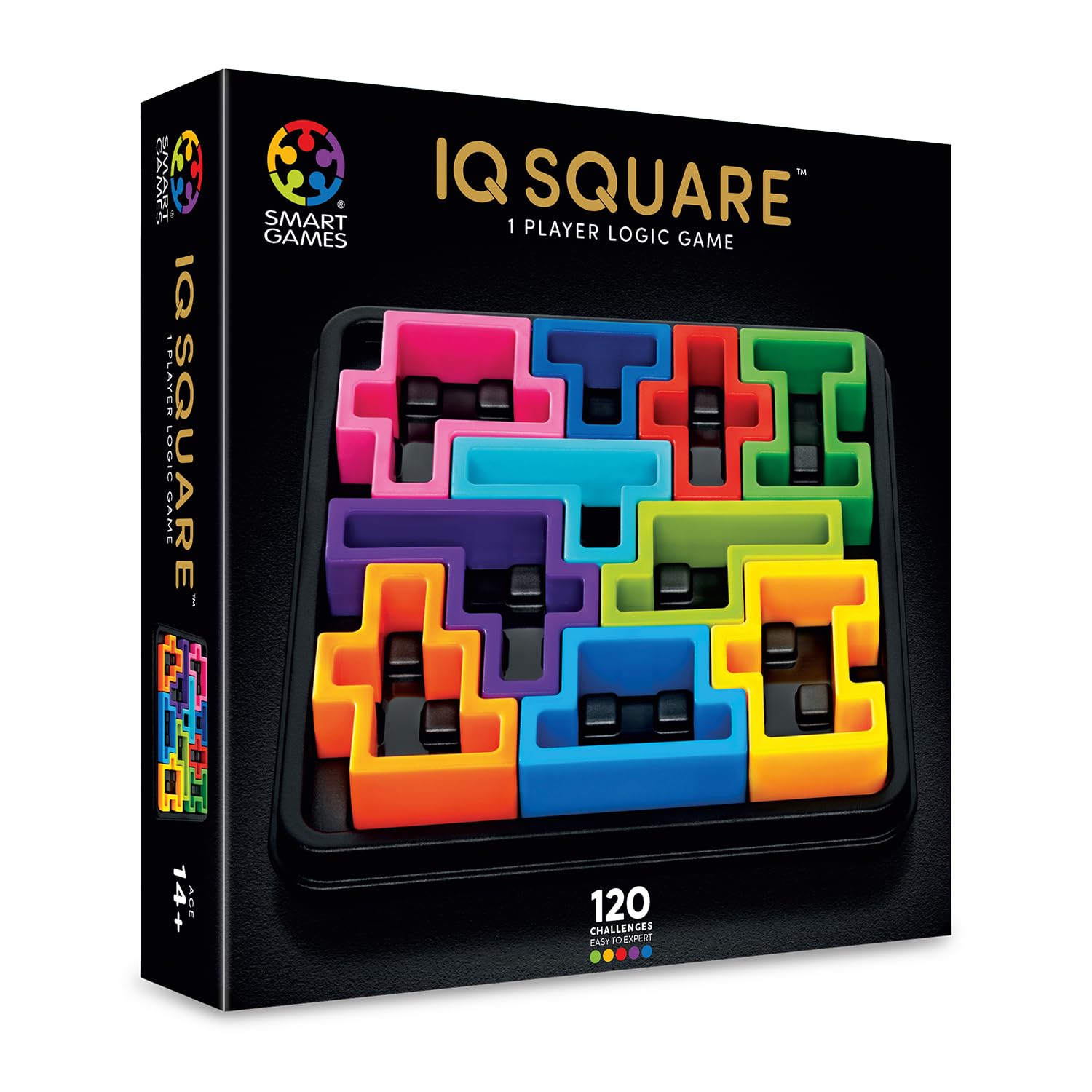 SmartGames IQ Deluxe Square Puzzle Game | 120 Challenges | Ages 14+ | Travel Sized 1