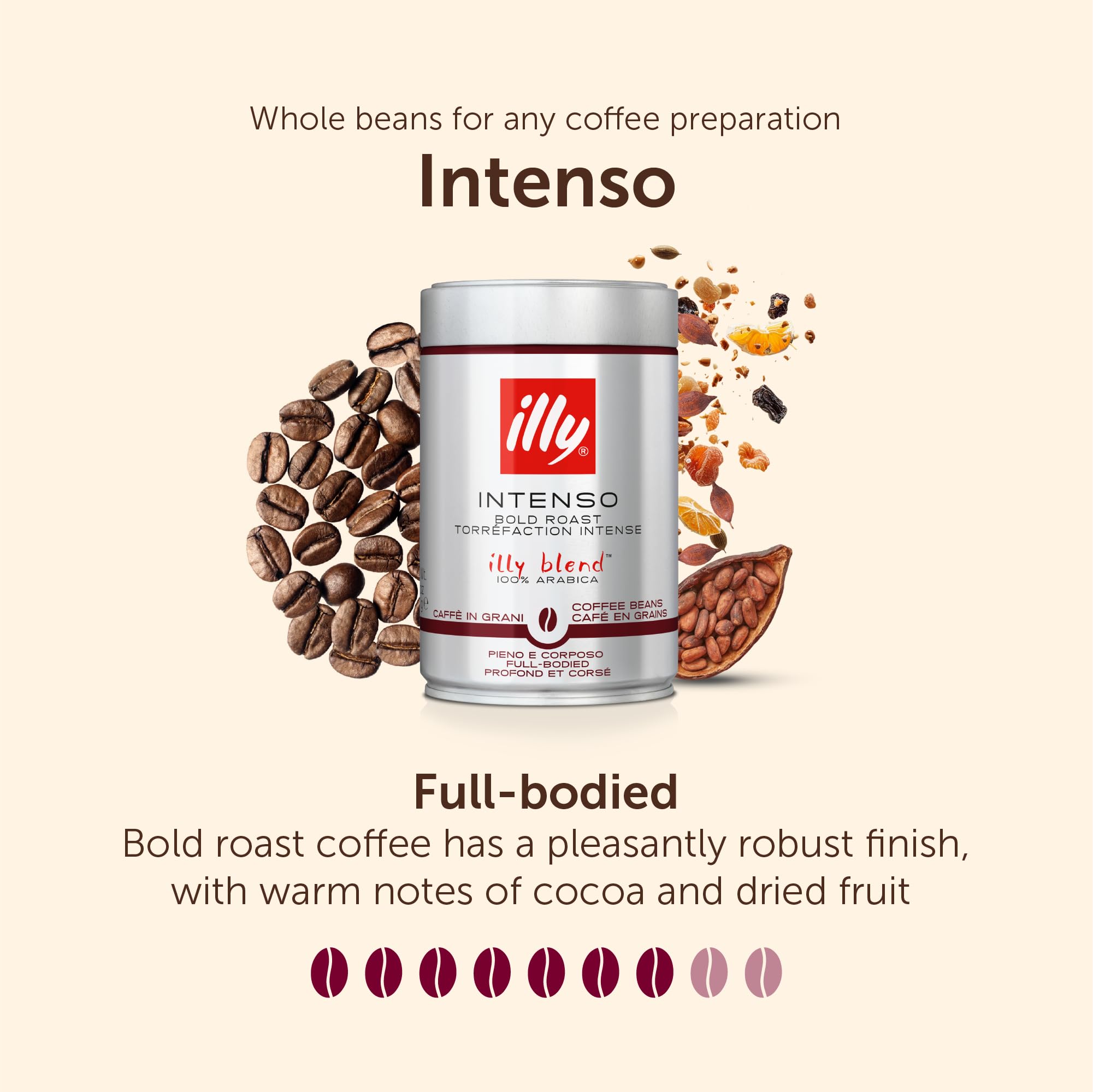 illy Intenso Whole Coffee Beans - Dark Roast Intensity 7/9 | 100% Arabica | 250 g 2
