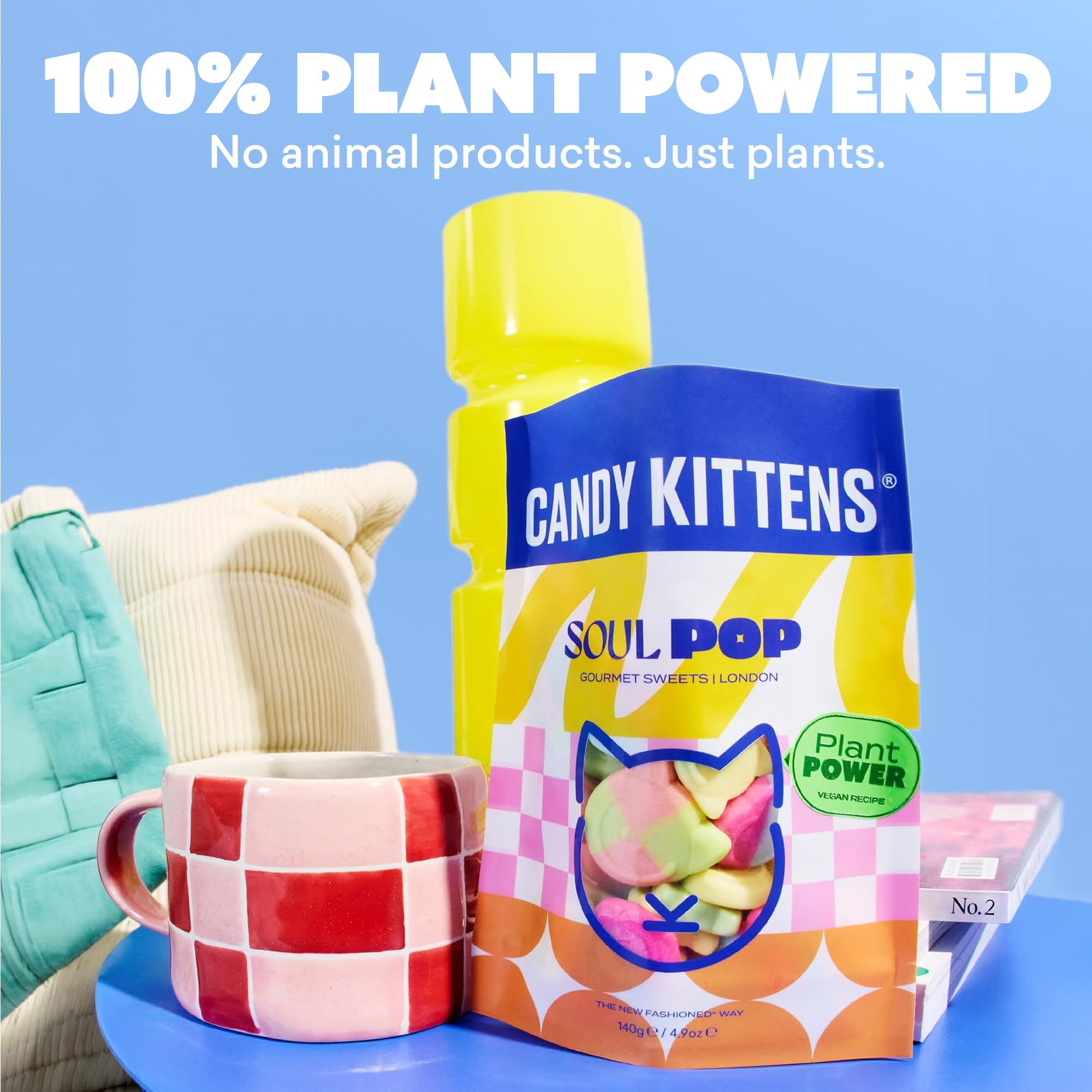 Candy Kittens Soul Pop - Foamy Vegan Candy Mix | 140g | Strawberry, Tropical, Cherry & Peach Flavours