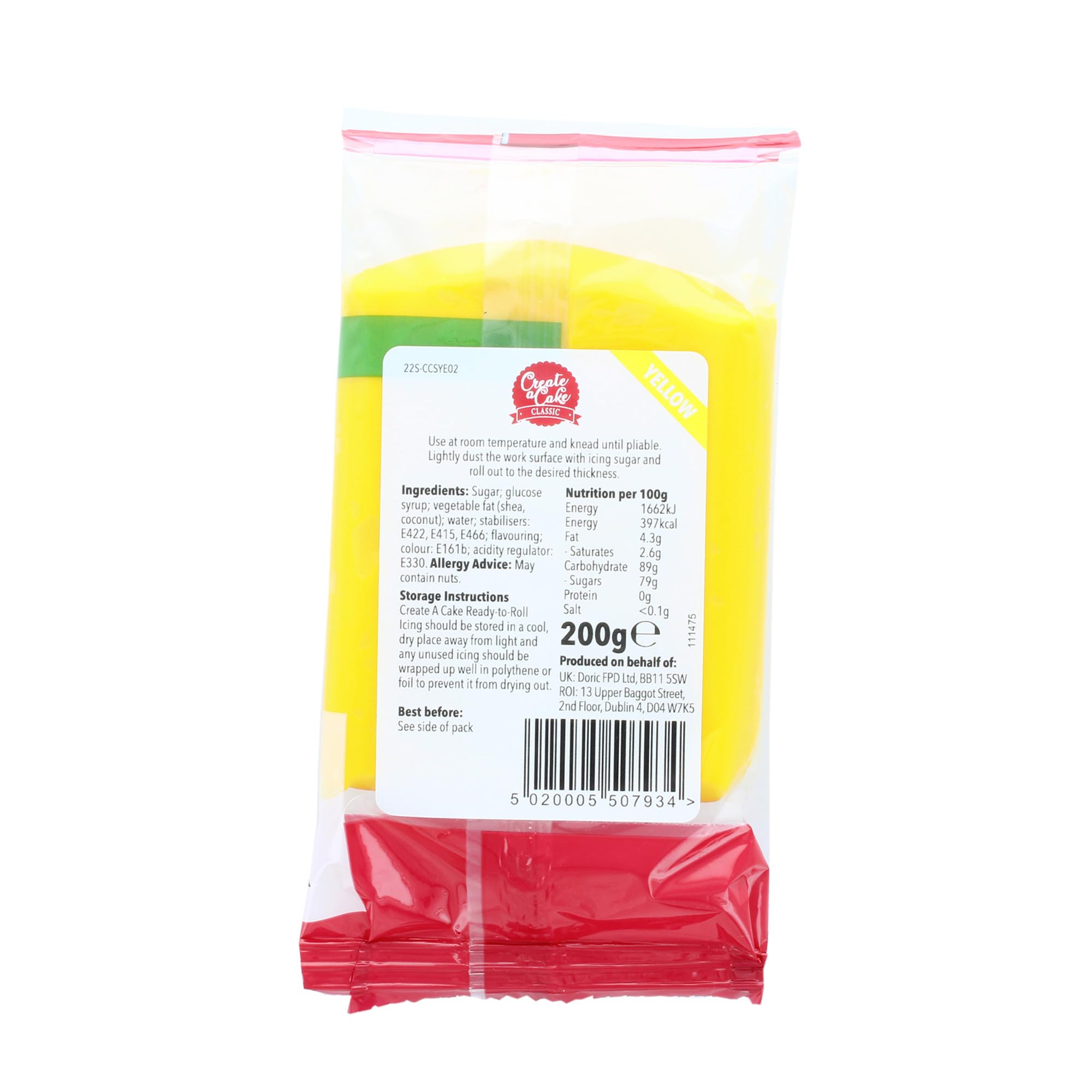 Create A Cake Ready To Roll Icing - Yellow Fondant | Palm Free Sugar Paste | 200g 5