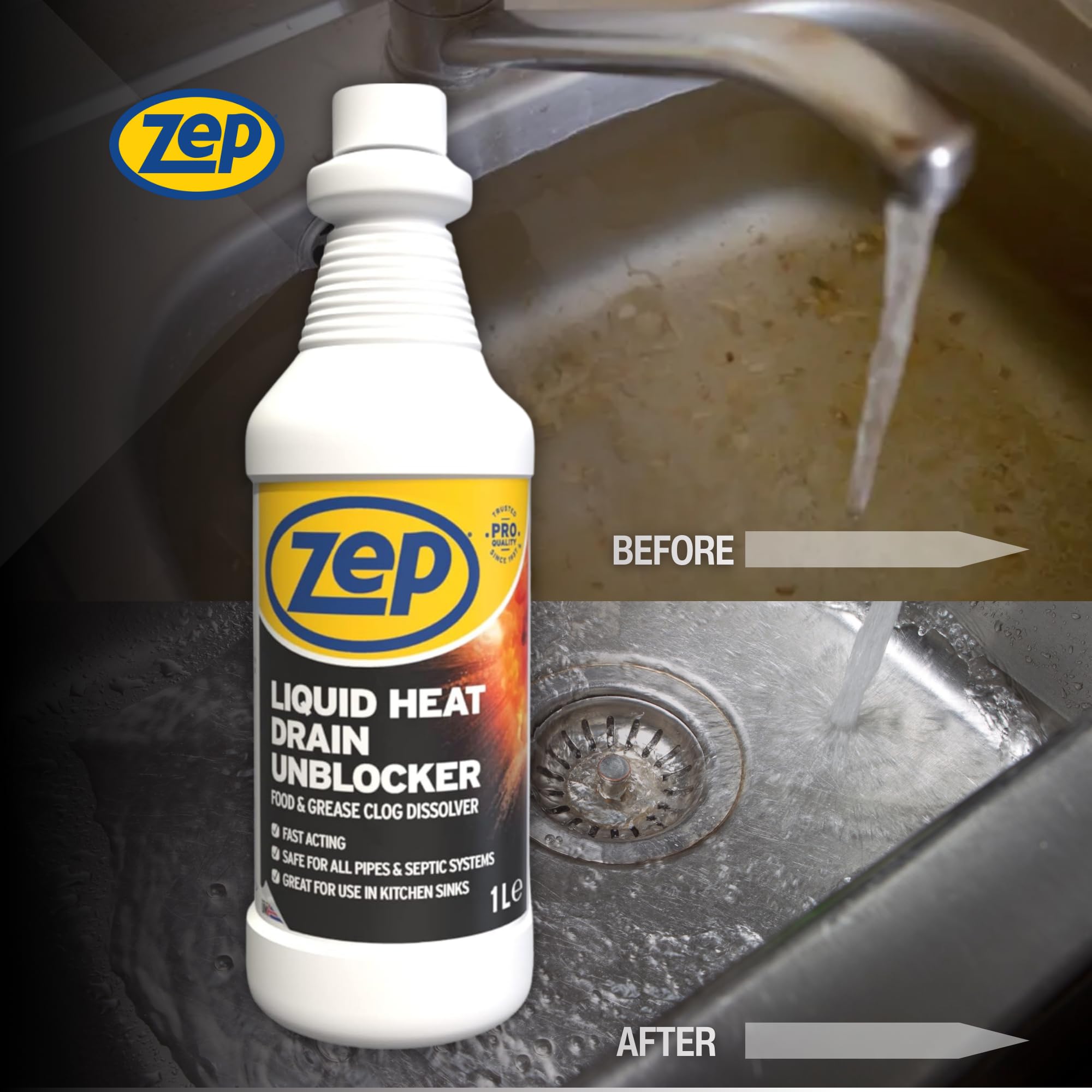 Zep Commercial - Liquid Heat Drain Unblocker 4