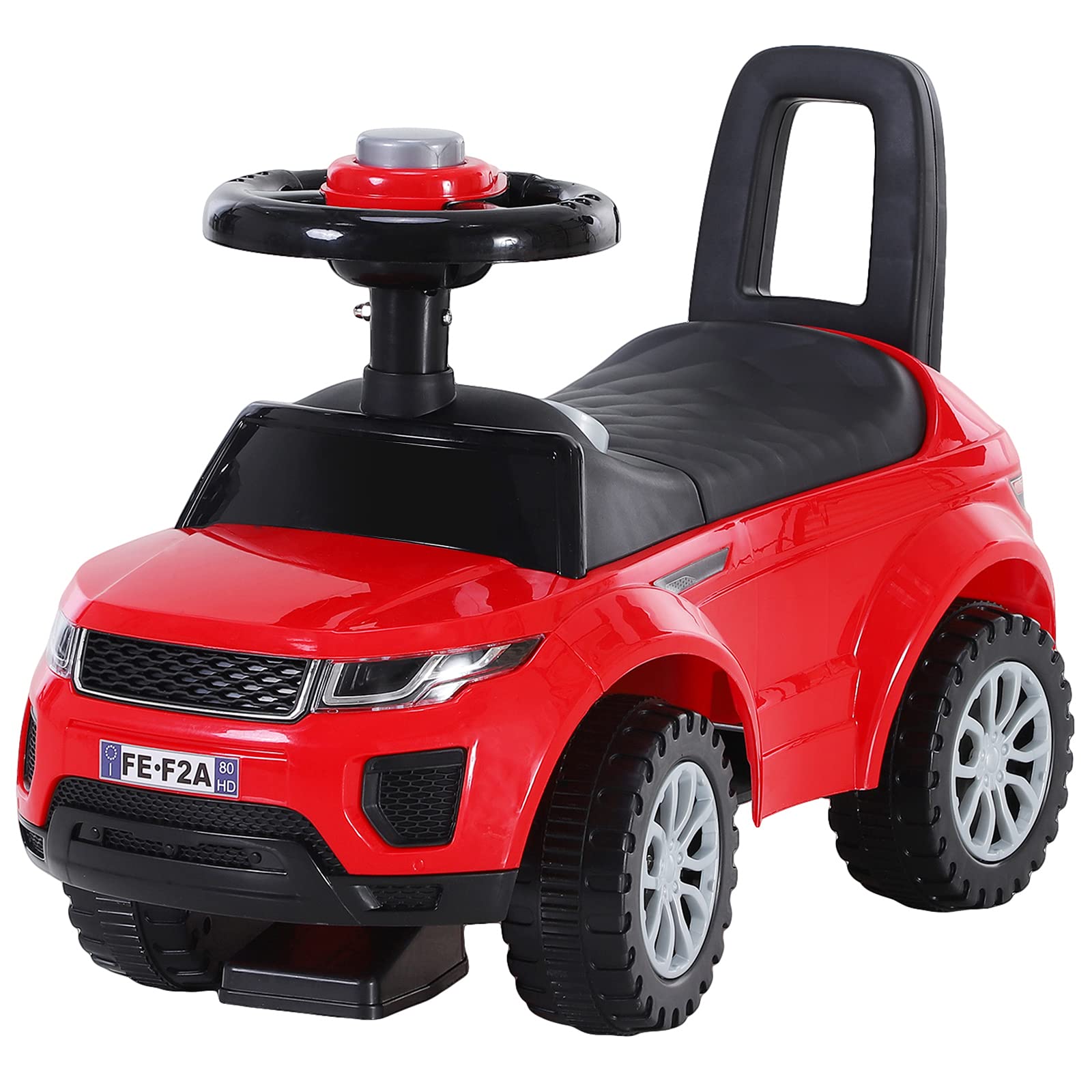 HOMCOM 3-in-1 Ride On Car Foot To Floor Slider Toddler Red | Ages 12-36 Months | Max 25kg