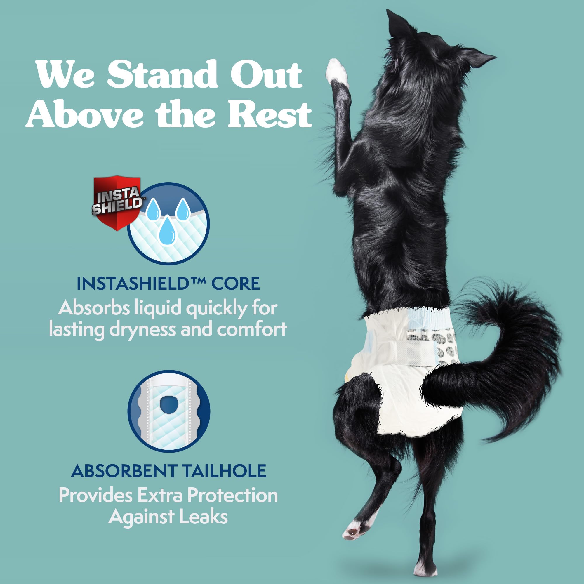 Simple Solution True Fit Disposable Dog Diapers for Female Dogs | Size L/XL | 18-27 inch Waist