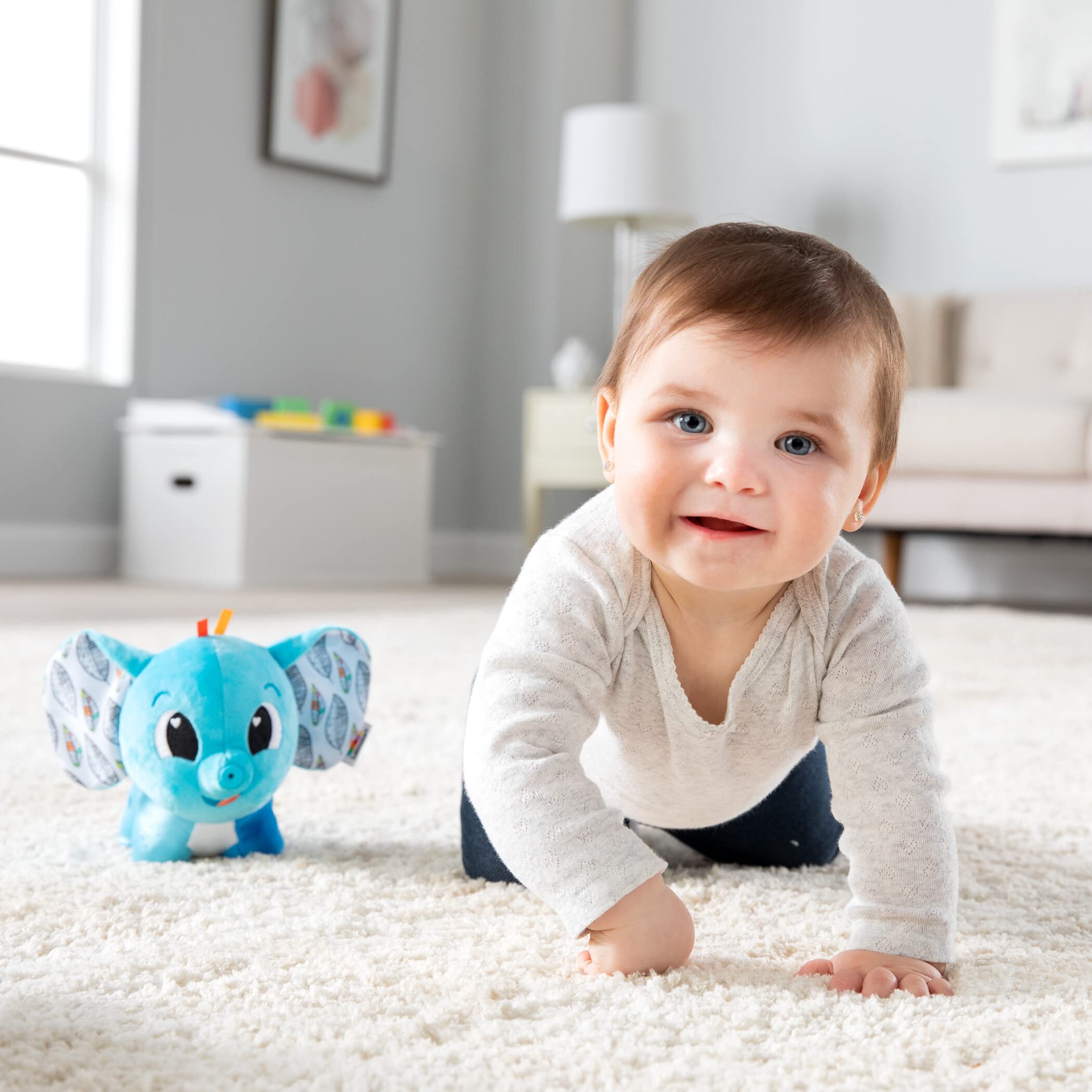 Lamaze Puffaboo Elephant - Sensory Plush Toy for Newborns & Babies 7