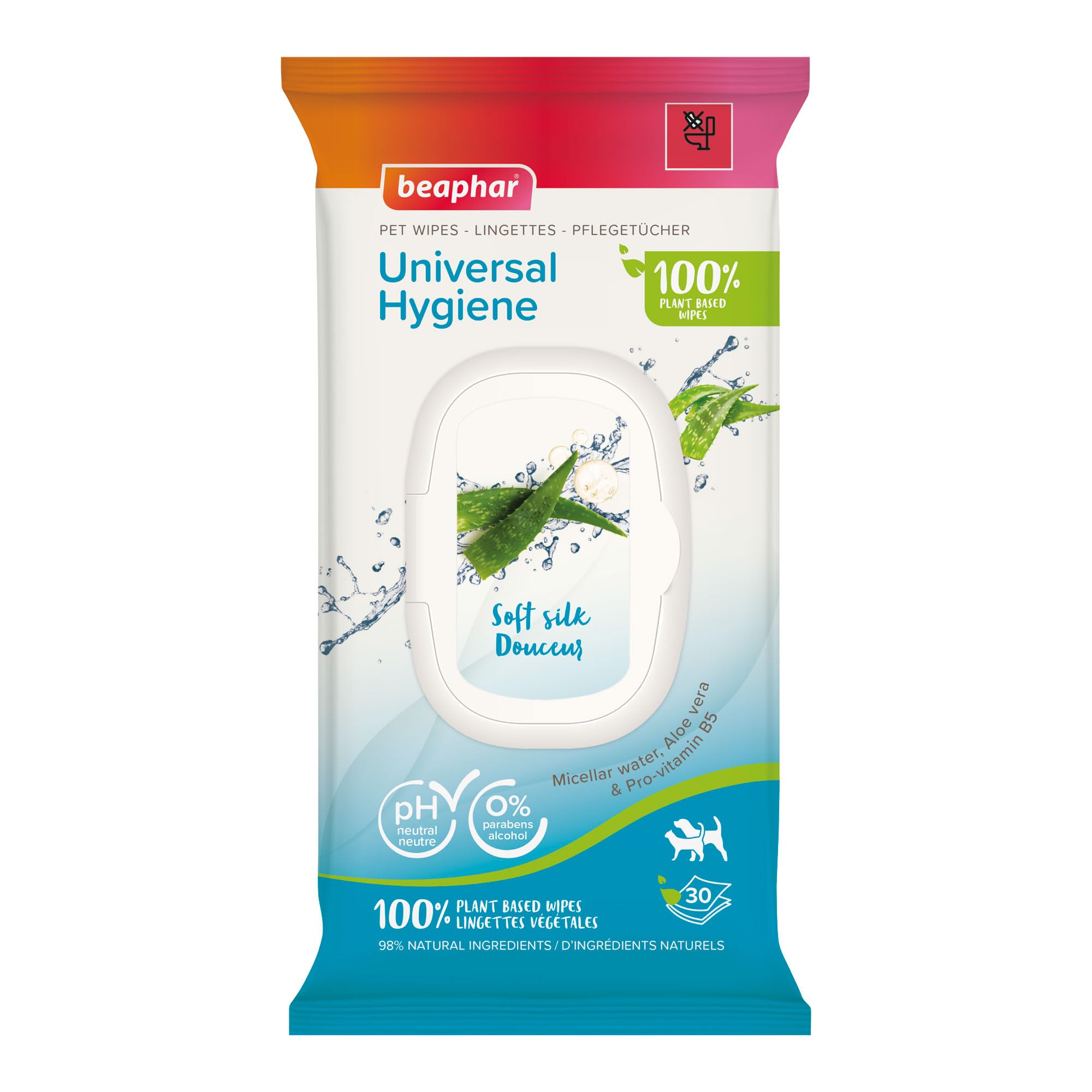 Beaphar Pet Wipes - Universal Hygiene for Cats & Dogs | 30 Count | Plant-Based 1