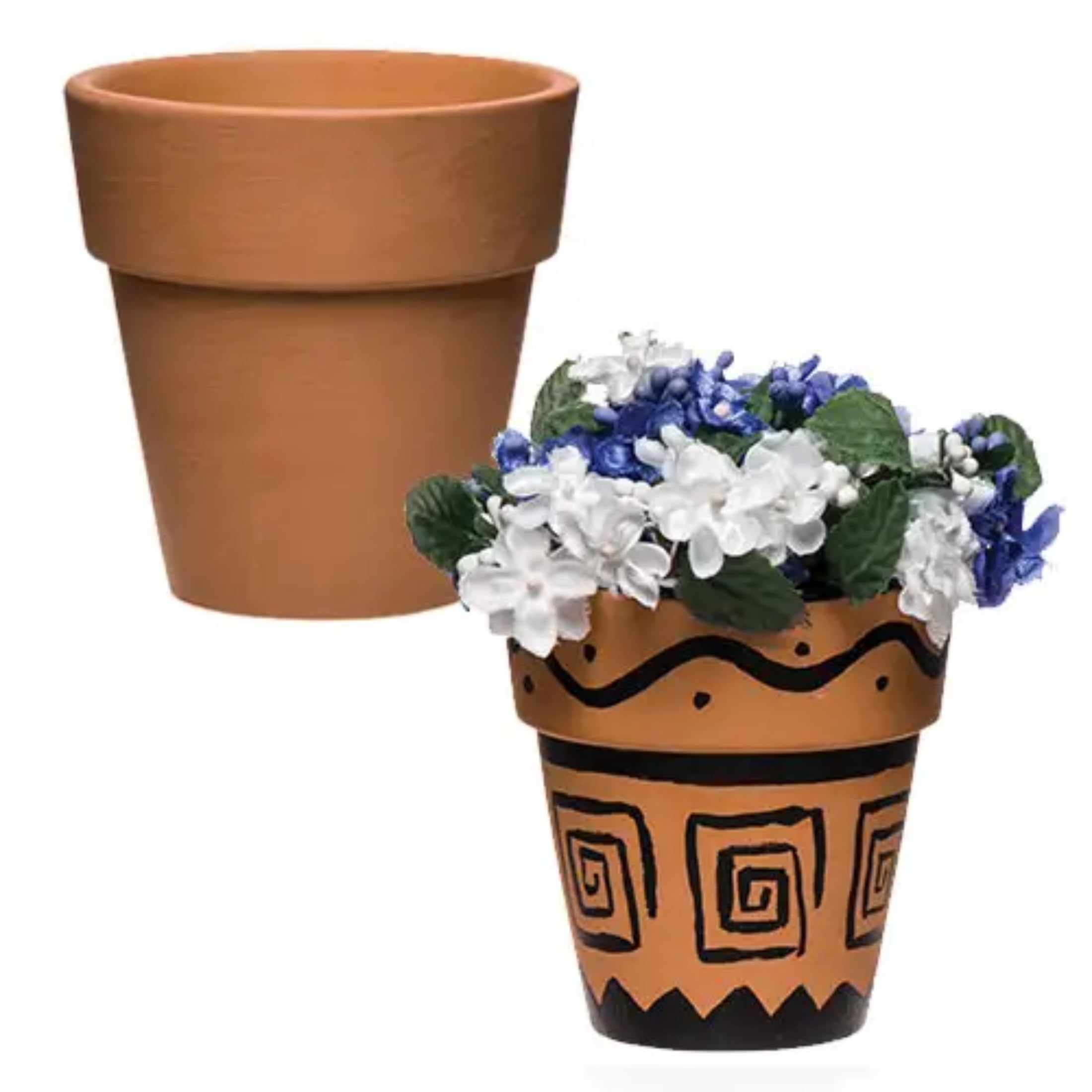 Baker Ross Terracotta Flower Pots - Pack of 4, 7cm x 7cm Ceramic Planters for Painting 1